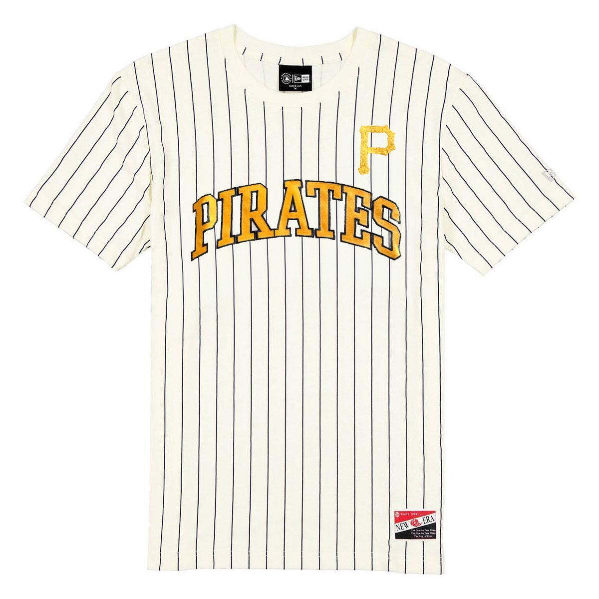 Pittsburgh Pirates Men's Pinstripe Twill Invert Wordmark Tee