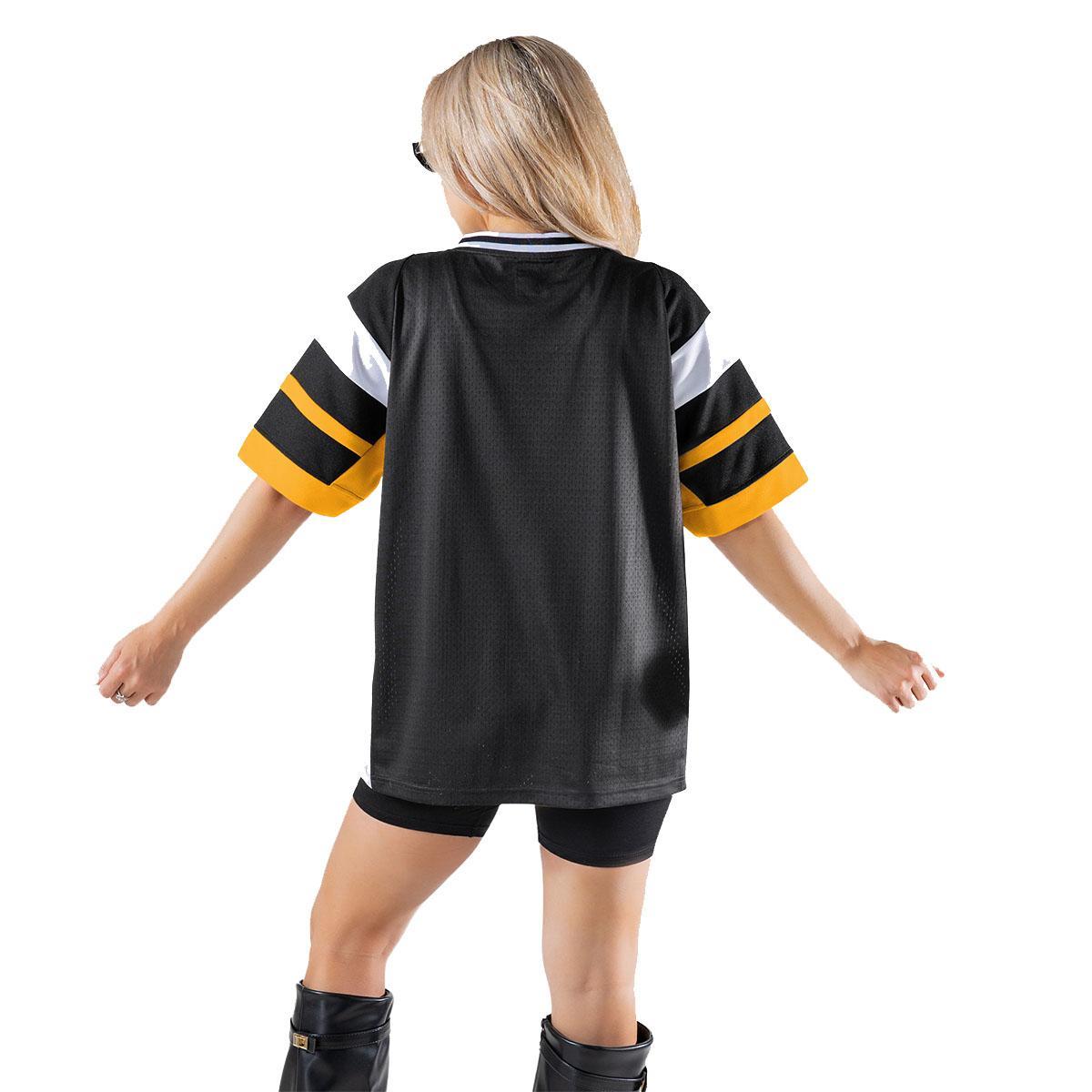 Pittsburgh Steelers Rhinestone V-Neck Fashion Top