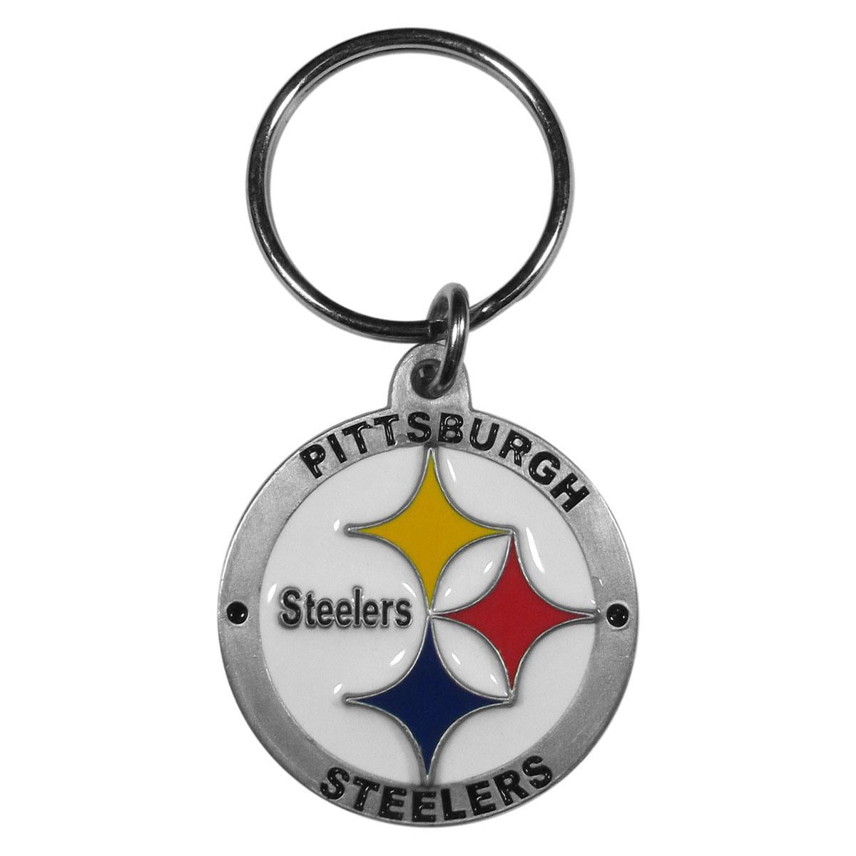 Pittsburgh Steelers Carved Metal Keychain