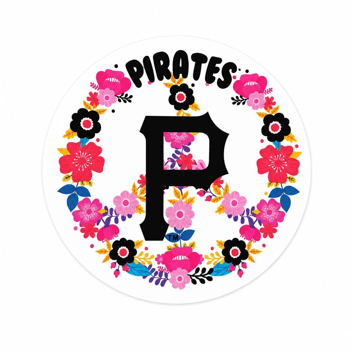 Pittsburgh Pirates Peace Flower 3" Sticker
