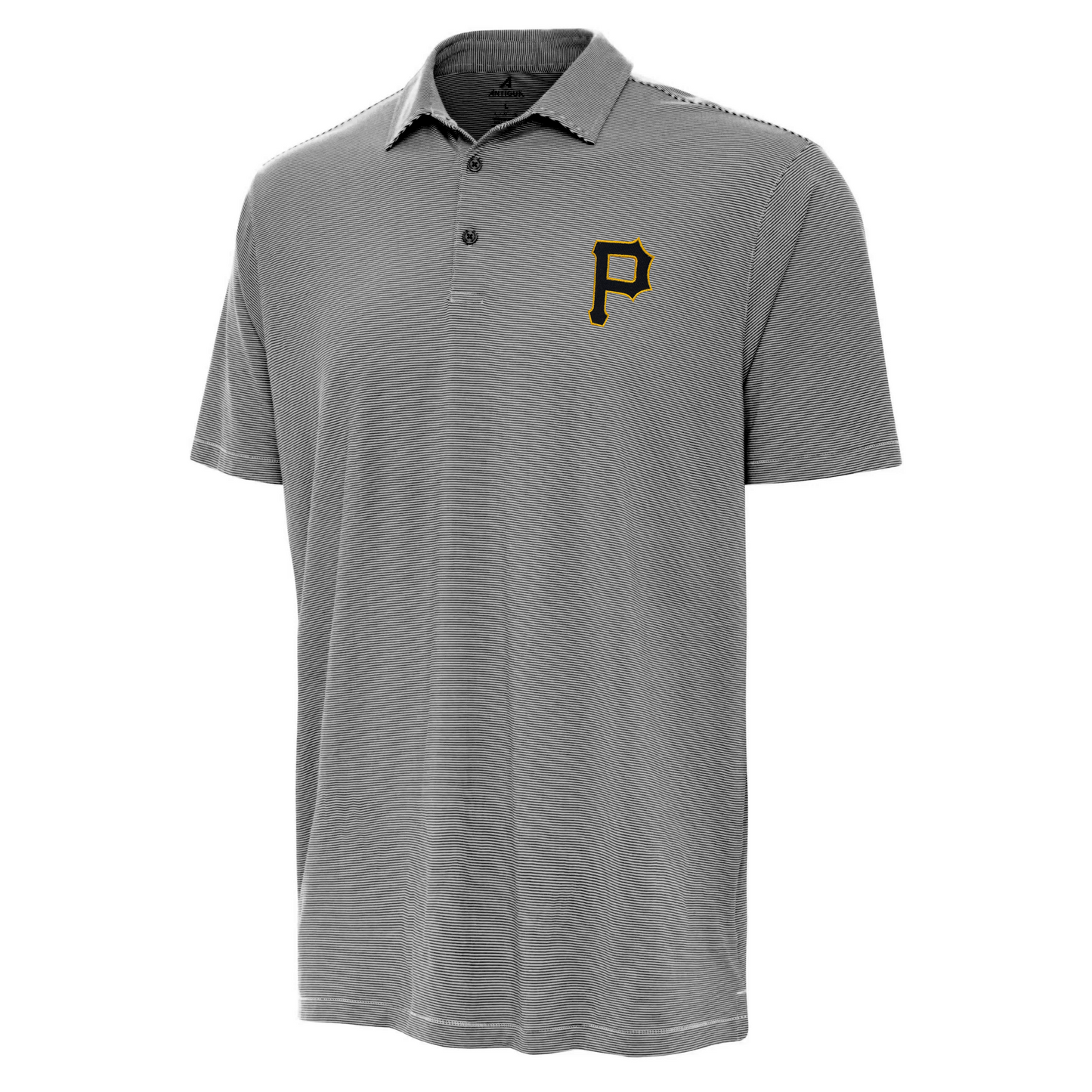Pittsburgh Pirates Antigua Black/White Twine Polo