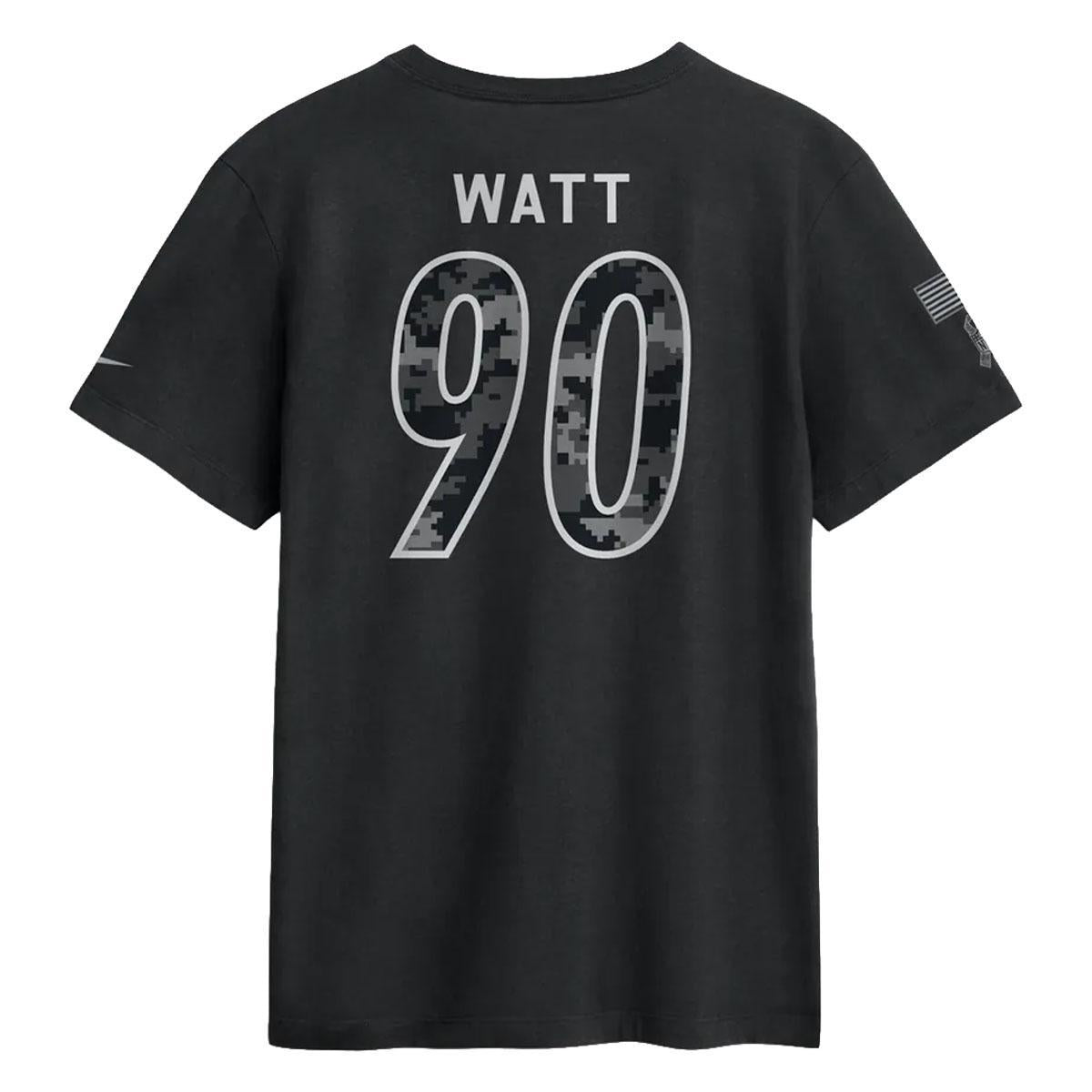 Pittsburgh Steelers T.J. Watt #90 Nike Black 2026 Salute to Service Name & Number Tee