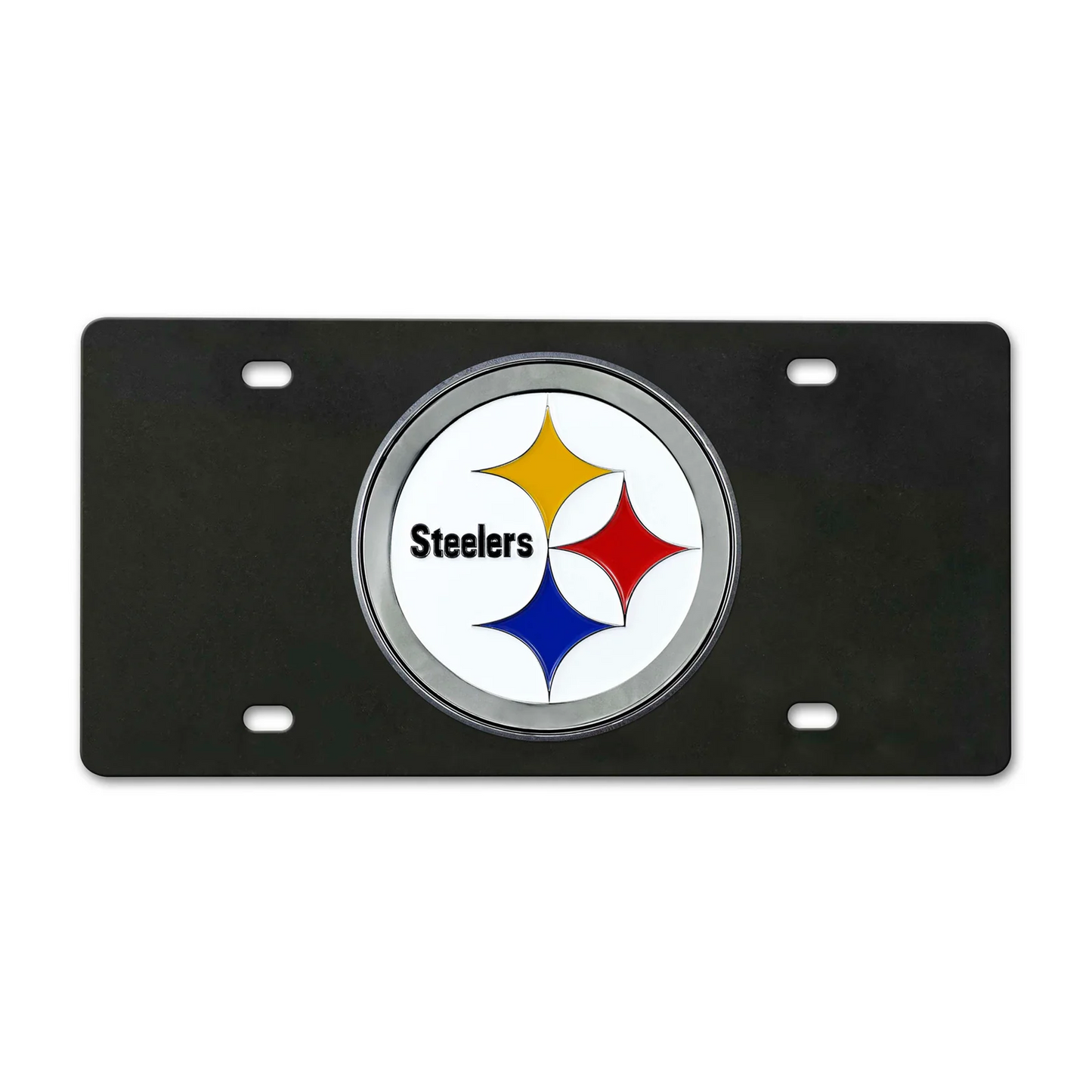 Pittsburgh Steelers 3D Black Chrome License Plate