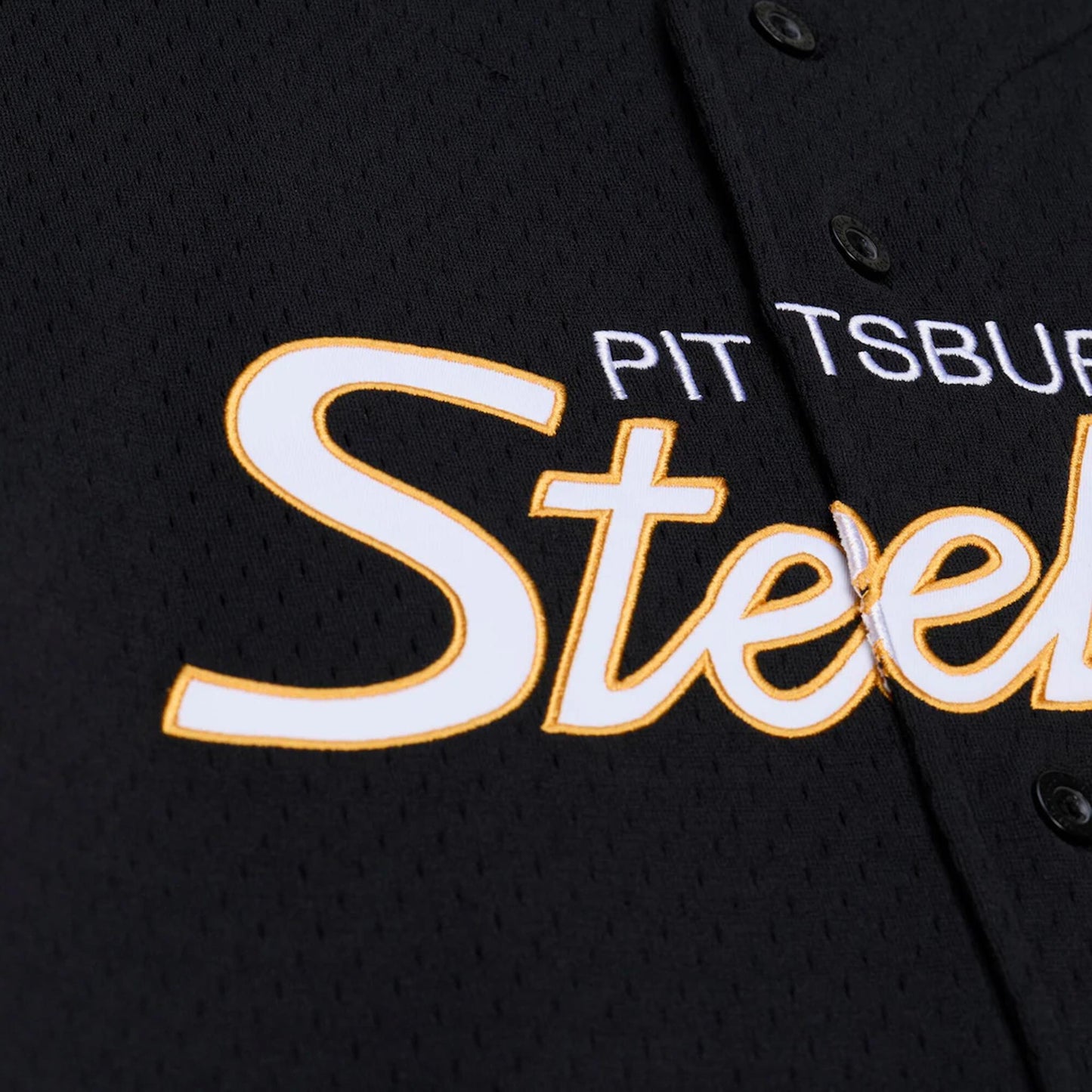 Mitchell & Ness Black Pittsburgh Steelers Head Coach Mesh Full-Button Fashion Jersey