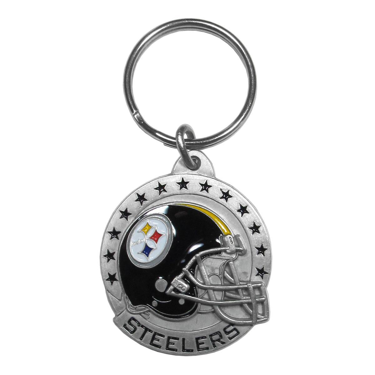Pittsburgh Steelers Carved Helmet Metal Keychain