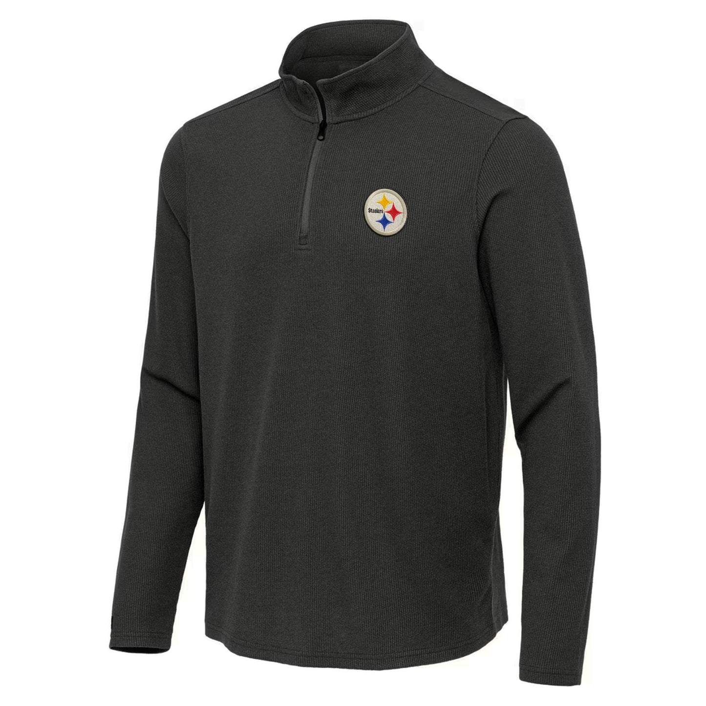 Pittsburgh Steelers Sync Quarter-Zip Waffle-Knit Tri-Blend Pullover