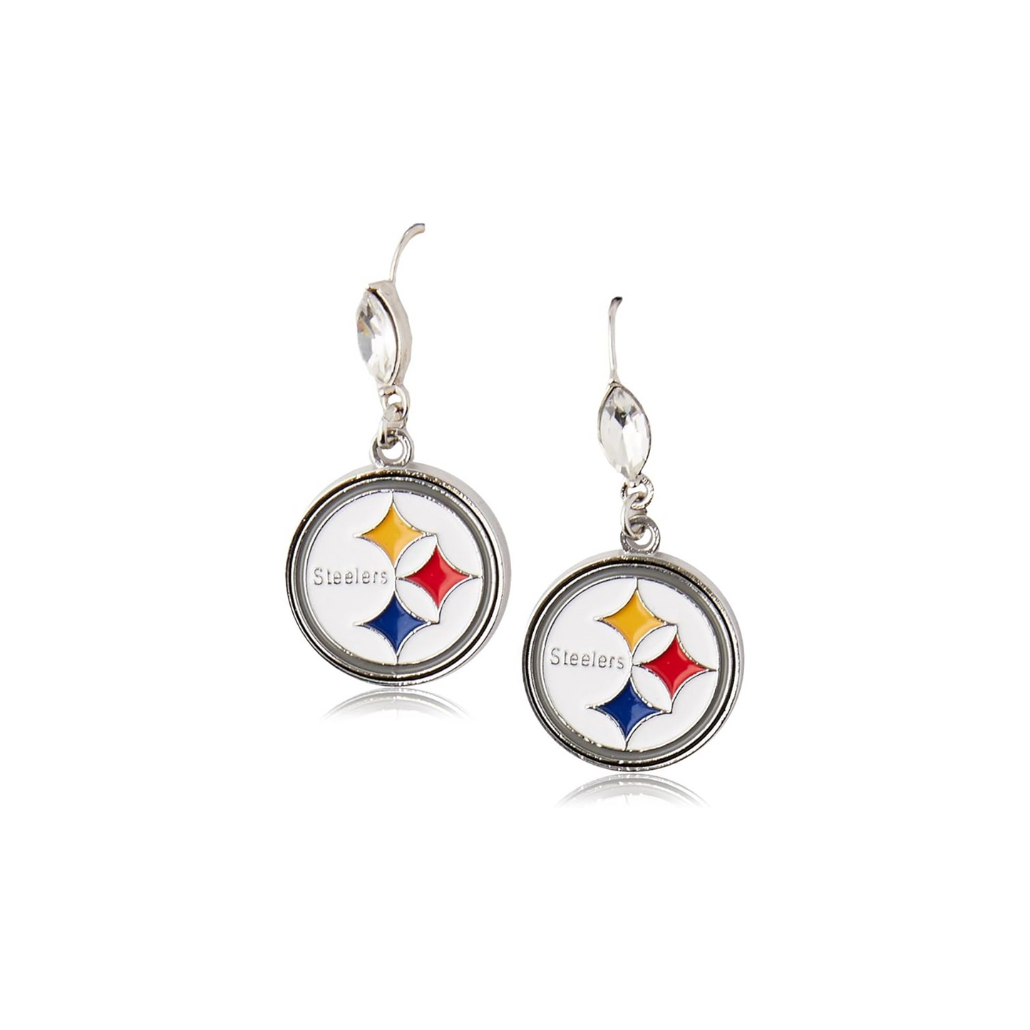 Pittsburgh Steelers Crystal Logo Dangle Earrings