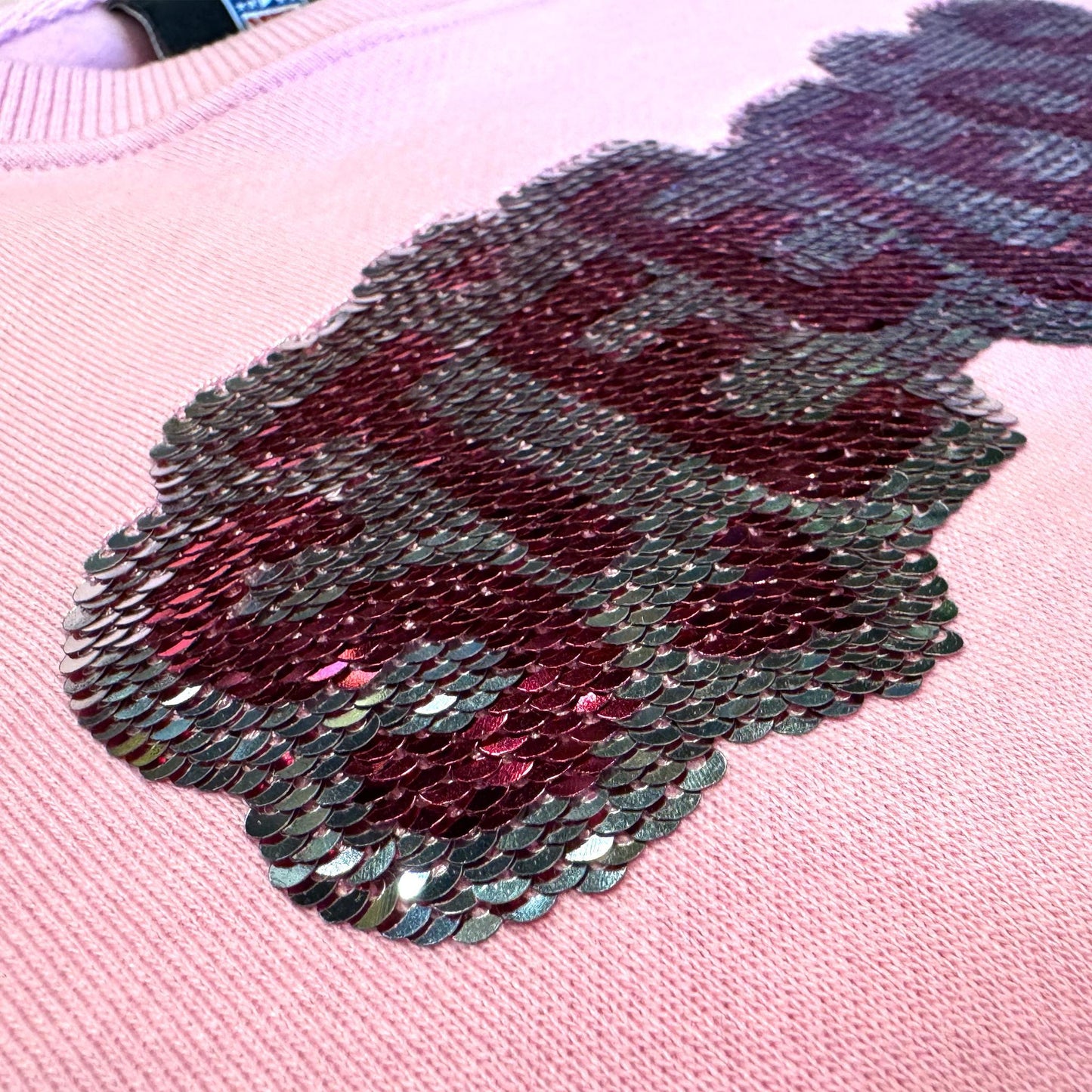 Girl's Pittsburgh Steelers Pink Flip Sequin Sweatshirt