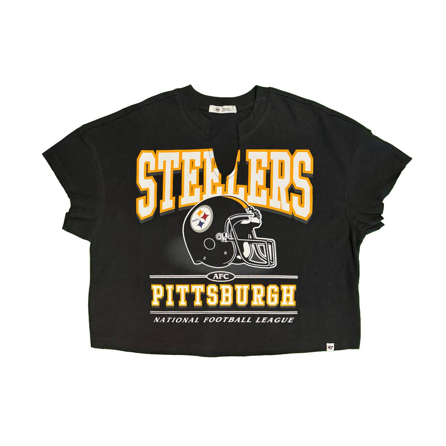 Women's '47 Pittsburgh Steelers Cropped V-Cut Top