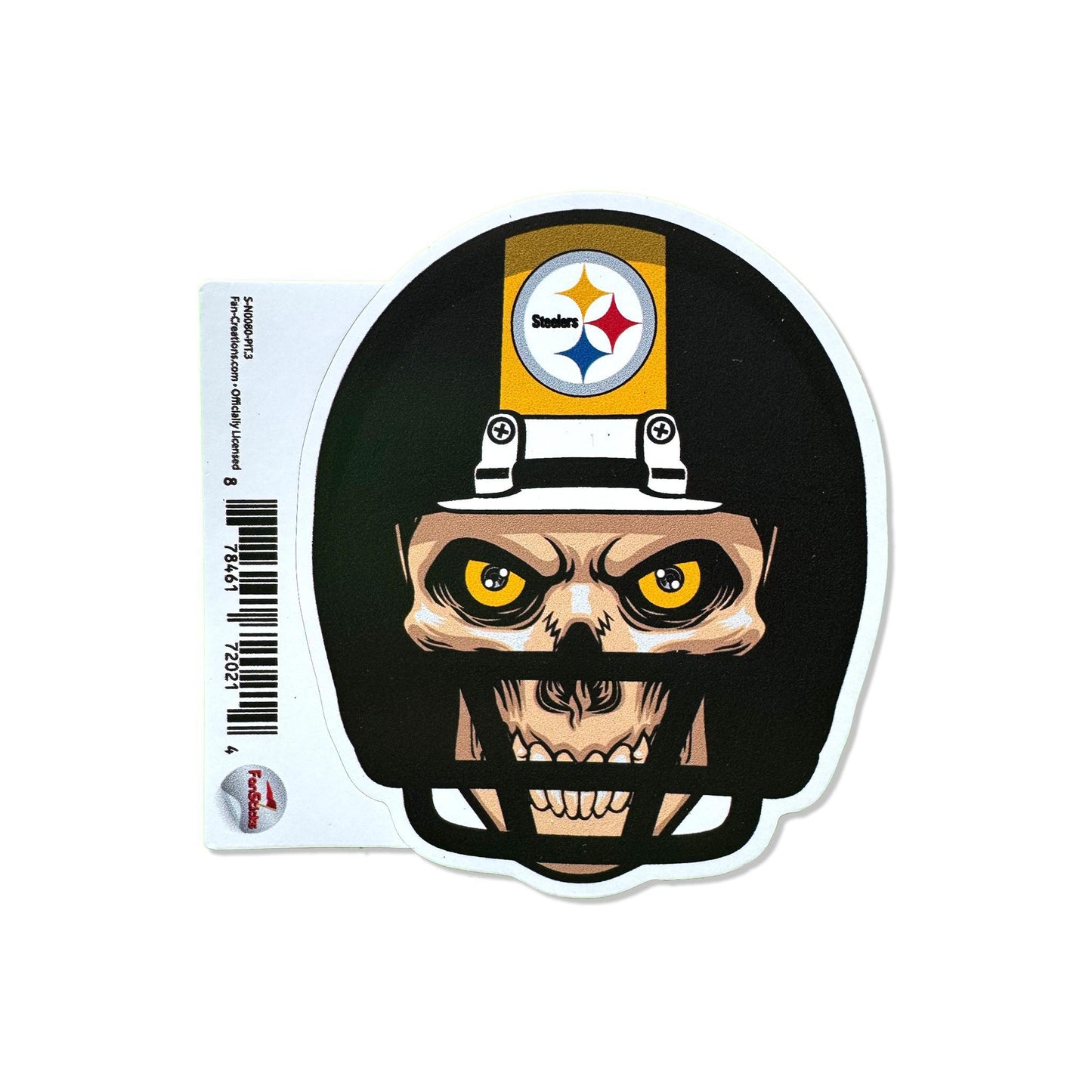 Pittsburgh Steelers 3" Skull Helmet Sticker