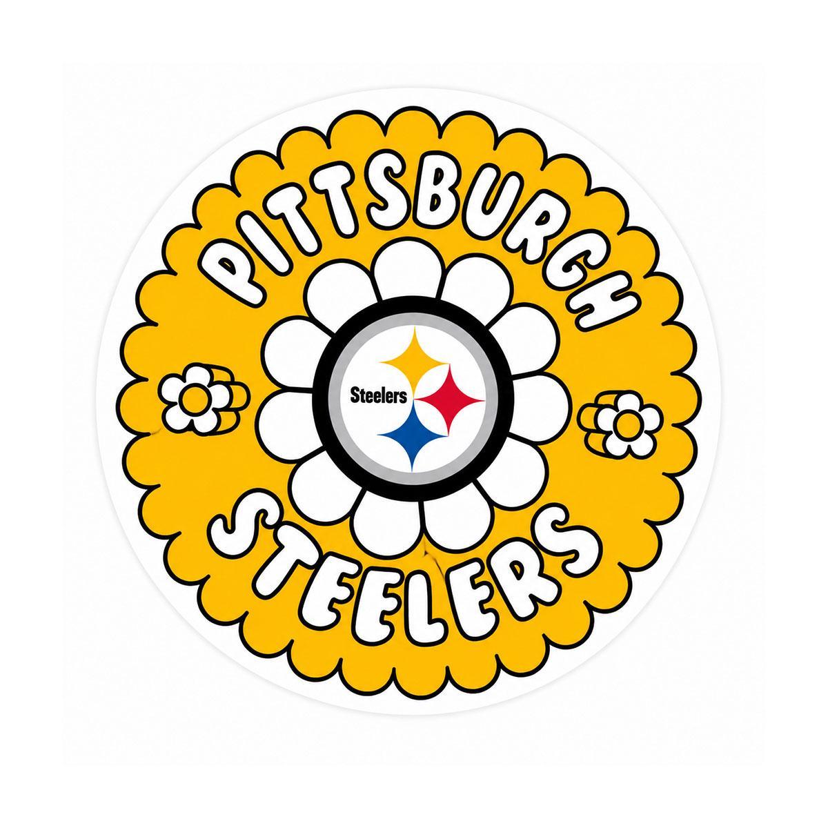 Pittsburgh Steelers Flower Power 3" Sticker