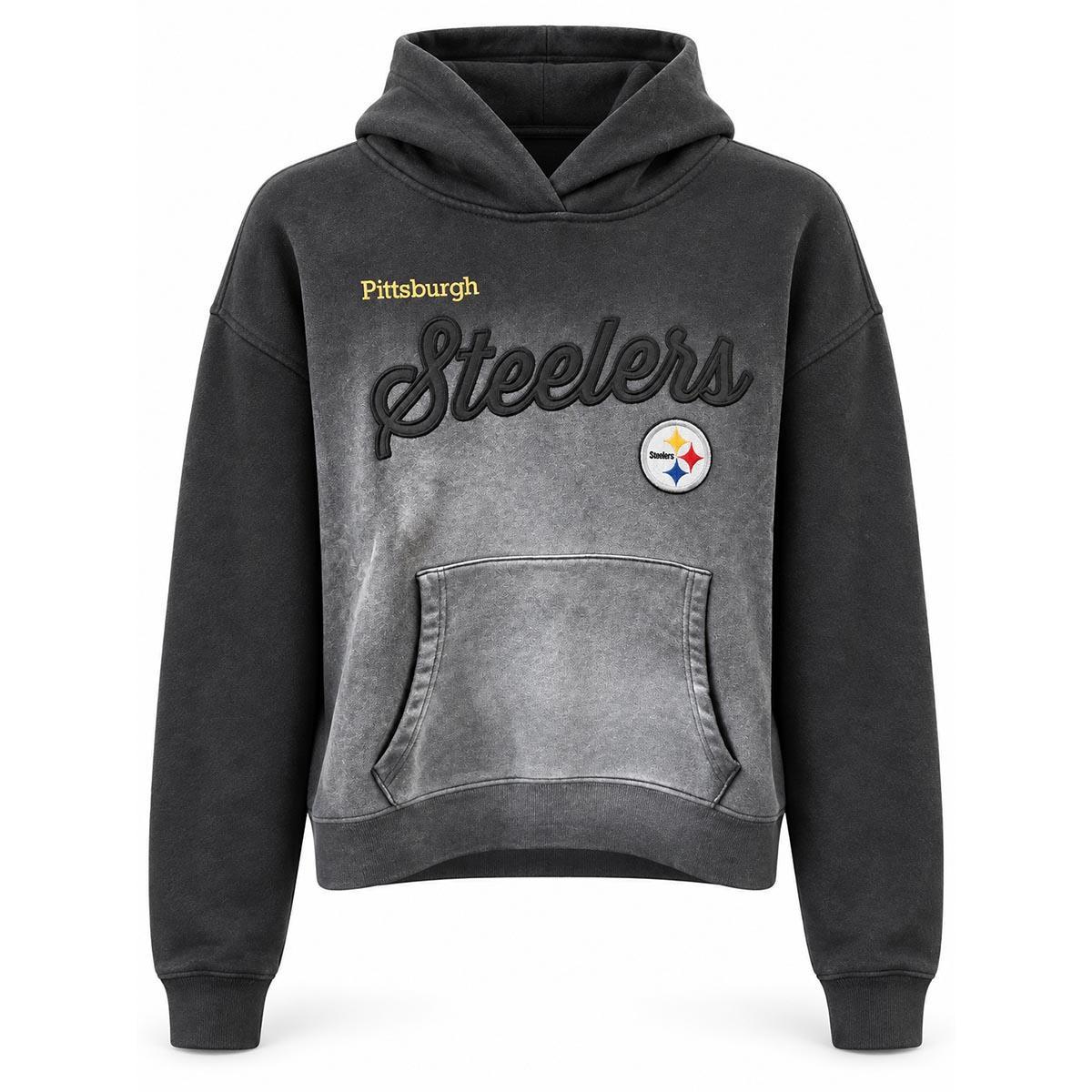 Pittsburgh Steelers Women's Faded Script Pullover Hoodie