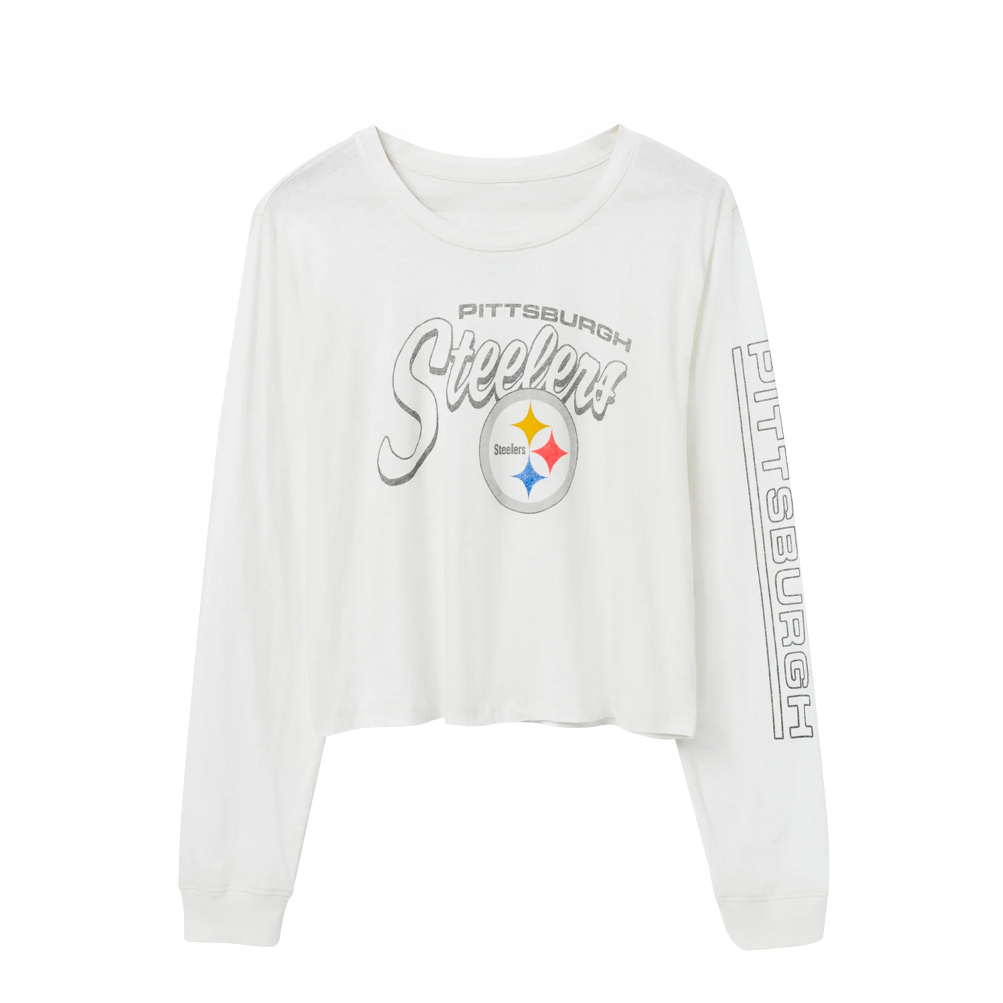 Women's Steelers Touchdown Longsleeve Crop Tee