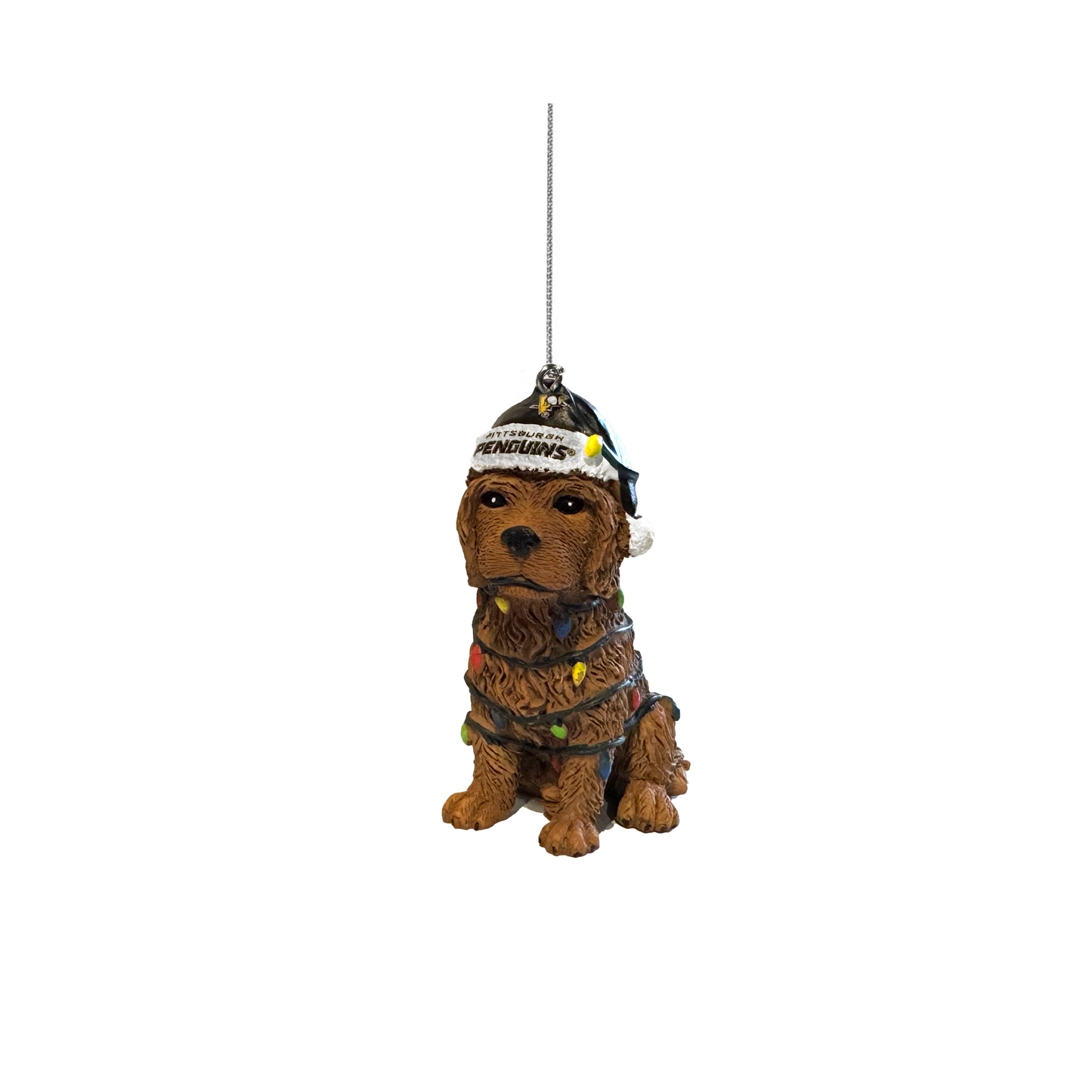 Pittsburgh Penguins Dog with Lights Christmas Ornament