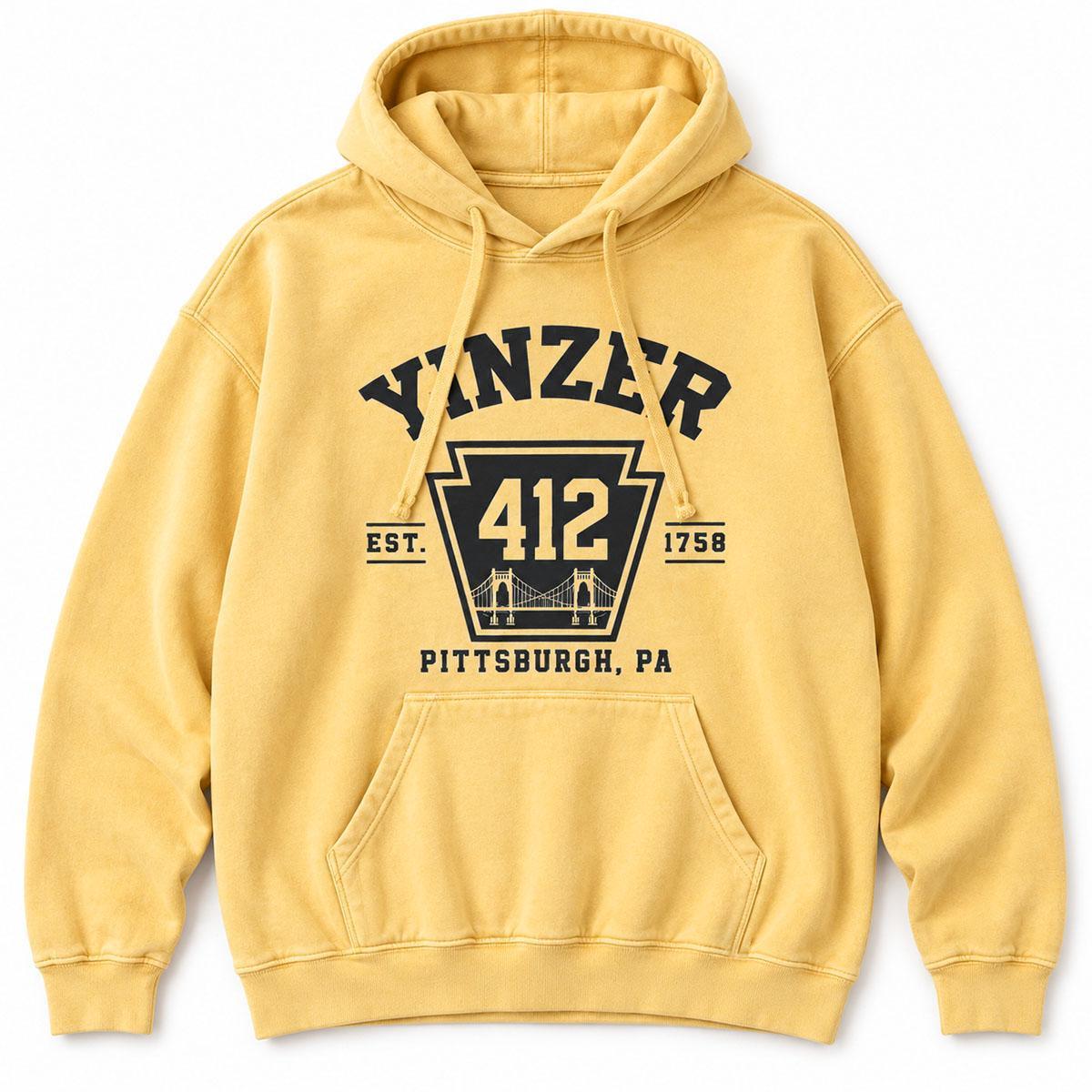 Yinzer 412 Pullover Mustard Hoodie