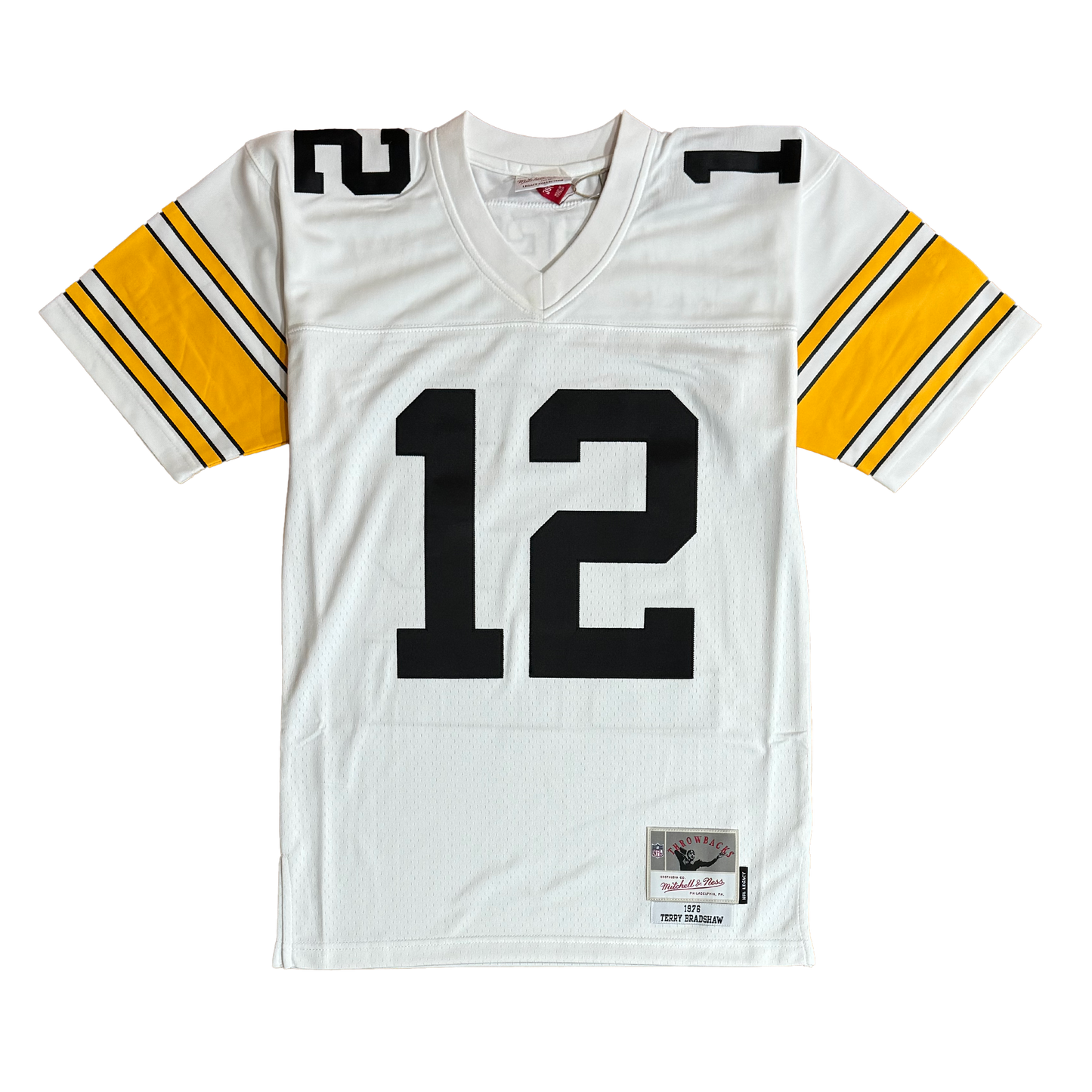 Terry Bradshaw #12 Mitchell & Ness Throwbacks 1976 NFL Legacy Alternate Jersey