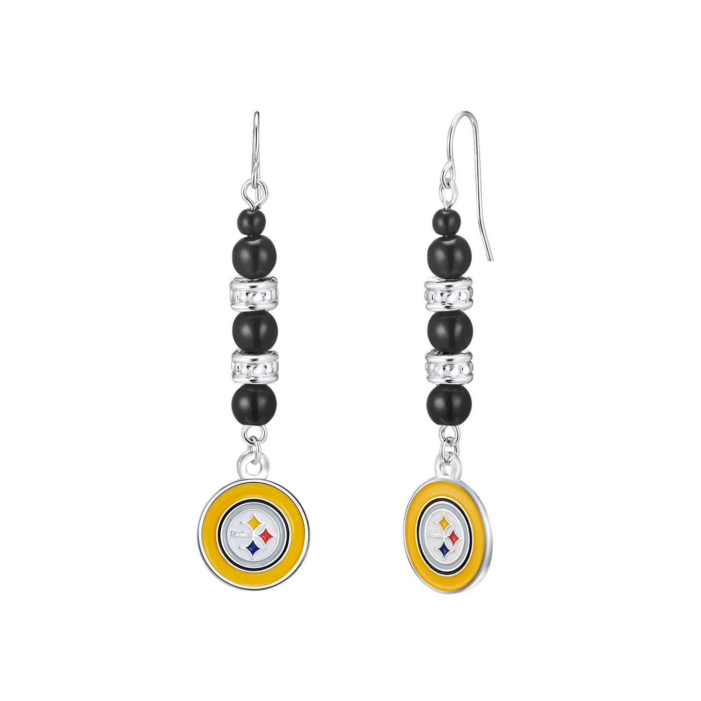 Pittsburgh Steelers Beaded Dangle Earrings