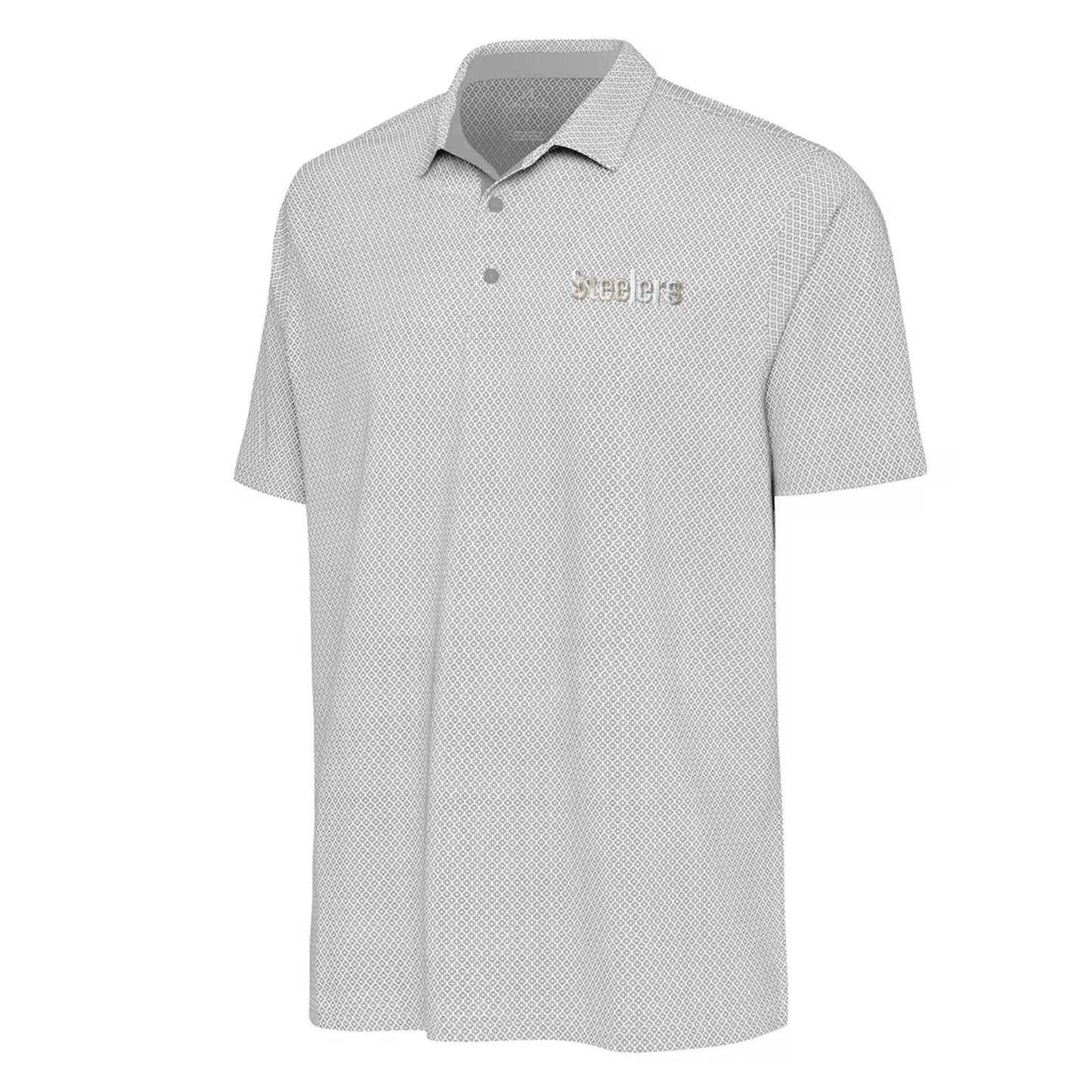 Pittsburgh Steelers Athletics Antigua Gray/White Intersect Polo