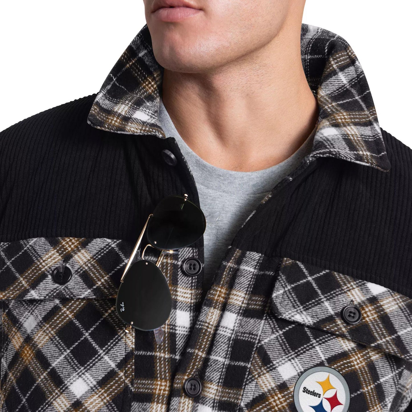 Pittsburgh Steelers Black Plaid Shirt Jacket