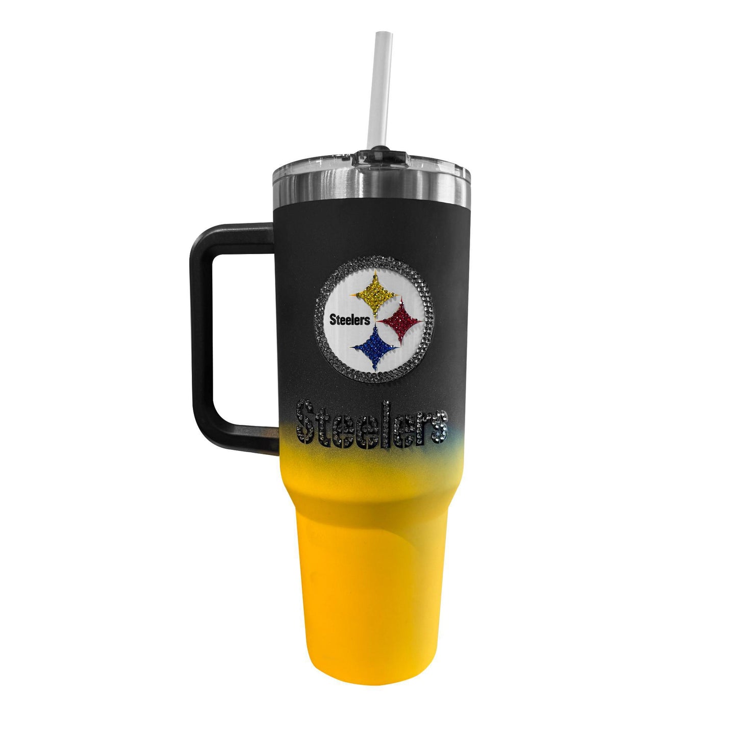 Pittsburgh Steelers Bling Gradient 40 oz Stainless Steel Tumbler
