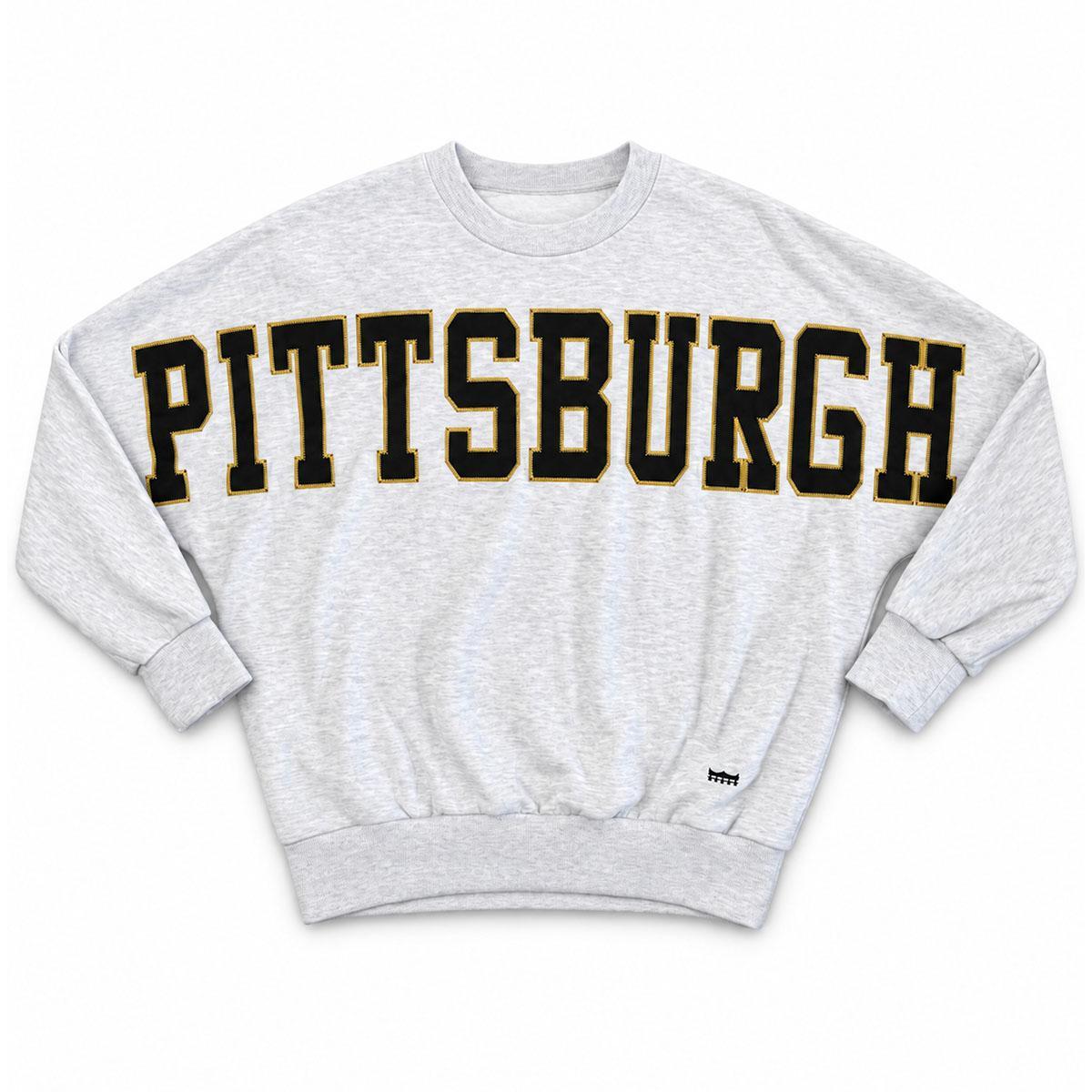 PITTSBURGH Grey Oversized Pullover Sweatshirt