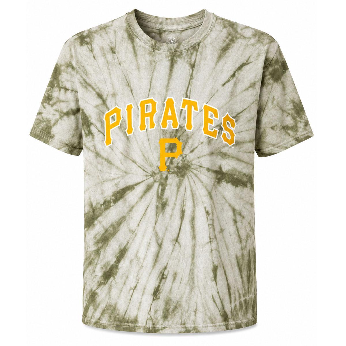 Pittsburgh Pirates Wordmark Olive Tie Dye Tee