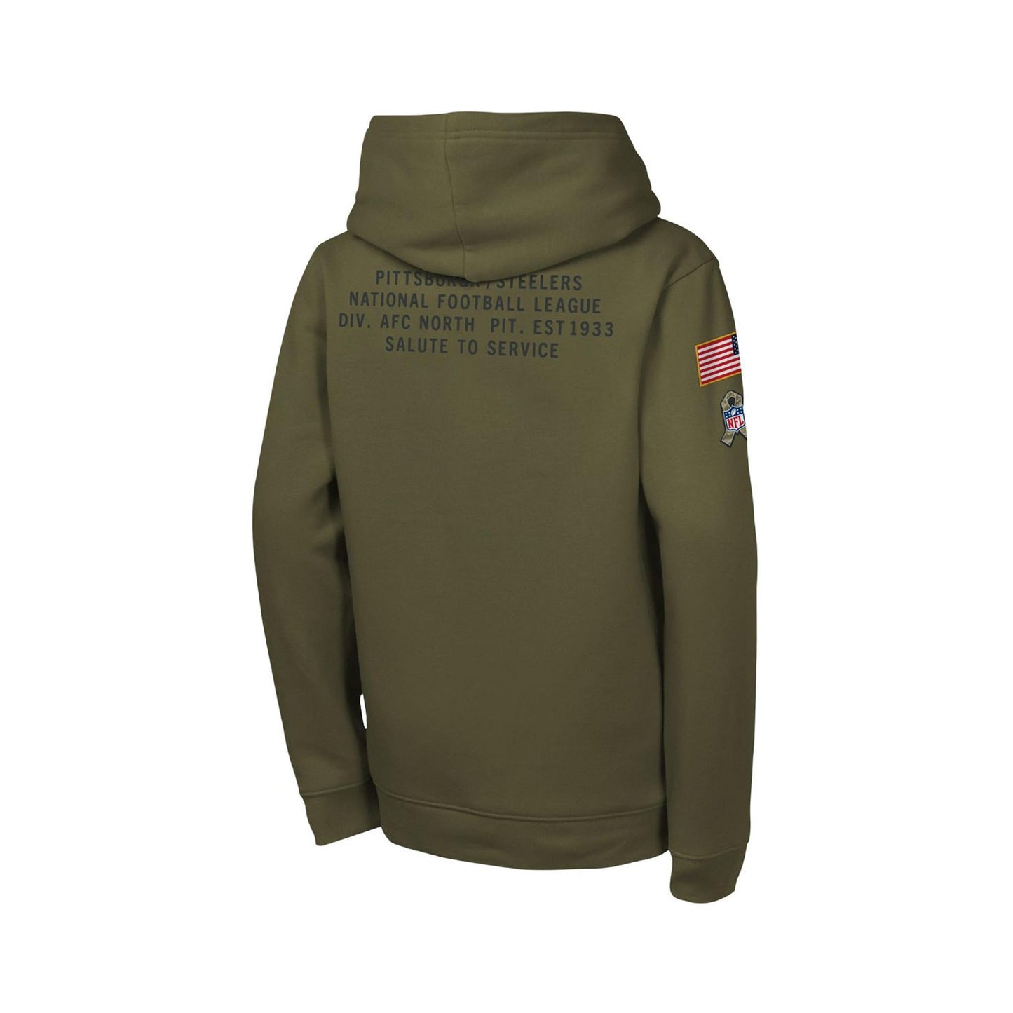 Pittsburgh Steelers Youth Salute to Service Green Pullover Fleece Hoodie
