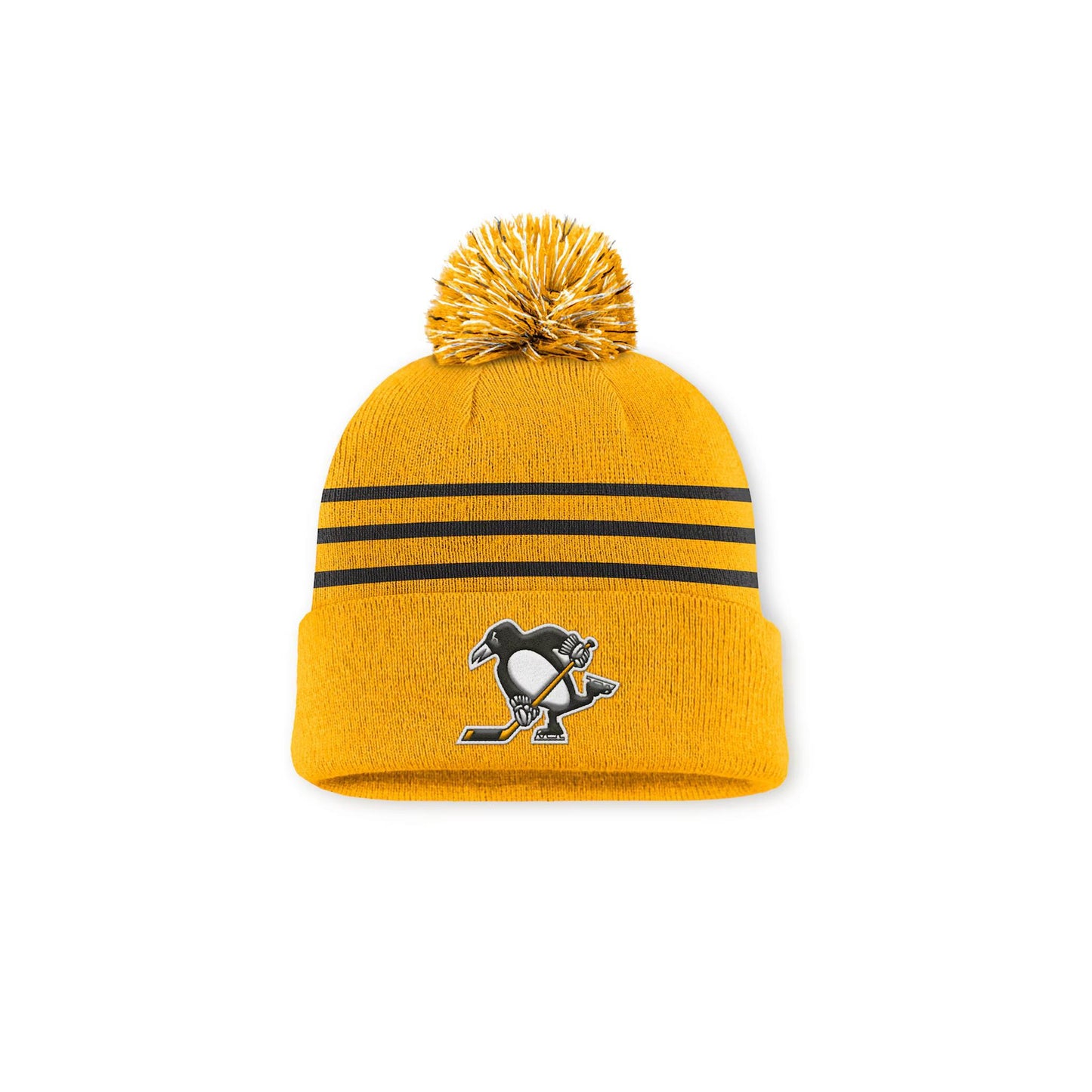 Youth Pittsburgh Penguins Fanatics Authentic Pro Alt Jersey Cuffed Knit Hat with Pom