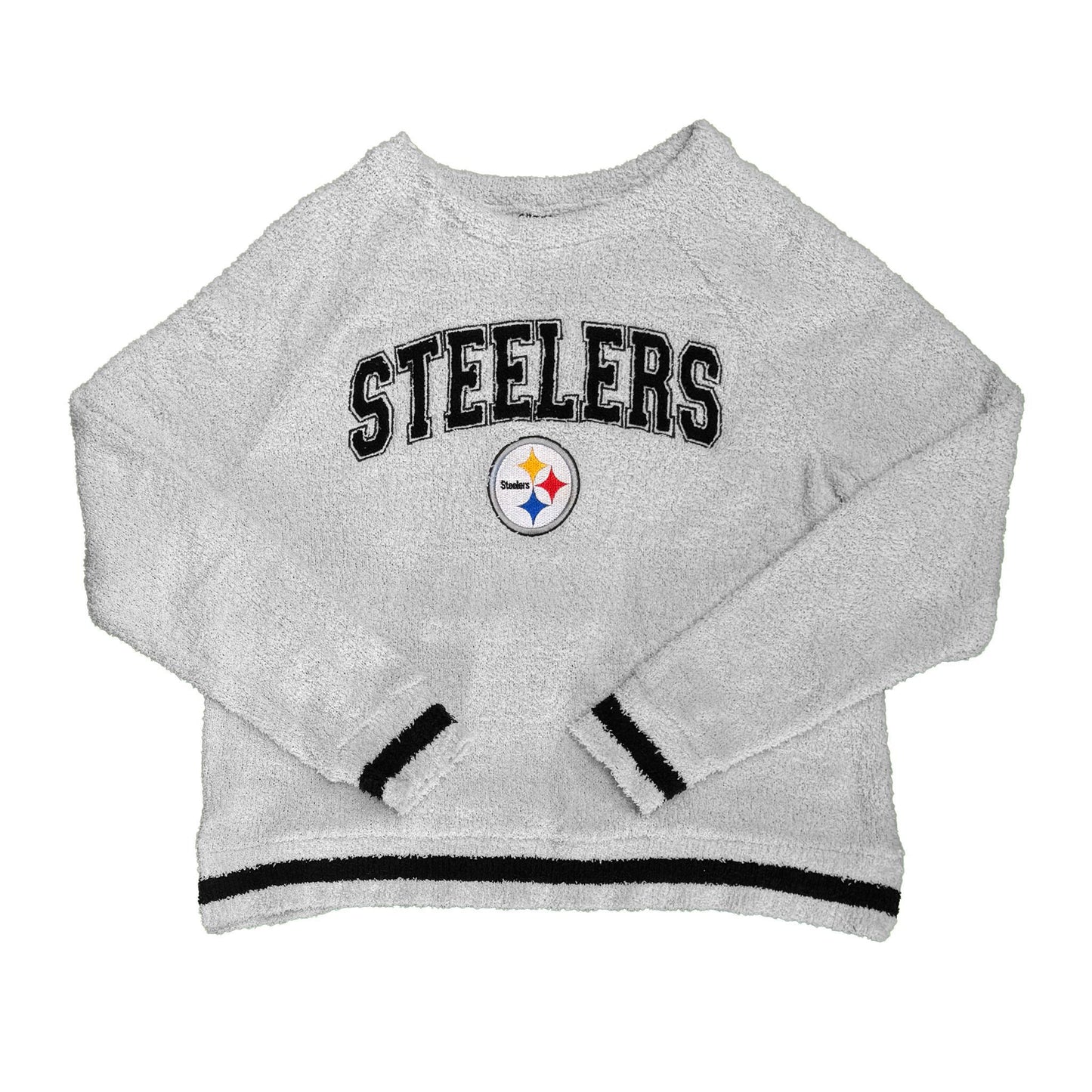 Women's Gray Pittsburgh Steelers Long Sleeve Crew Lounge Top