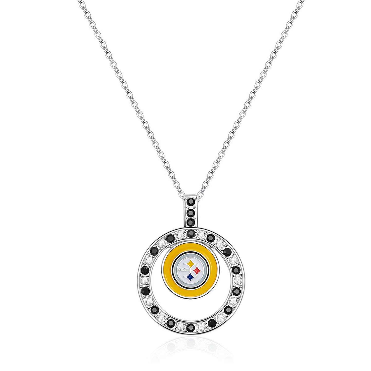 Pittsburgh Steelers Rhinestone Logo Pendant Necklace