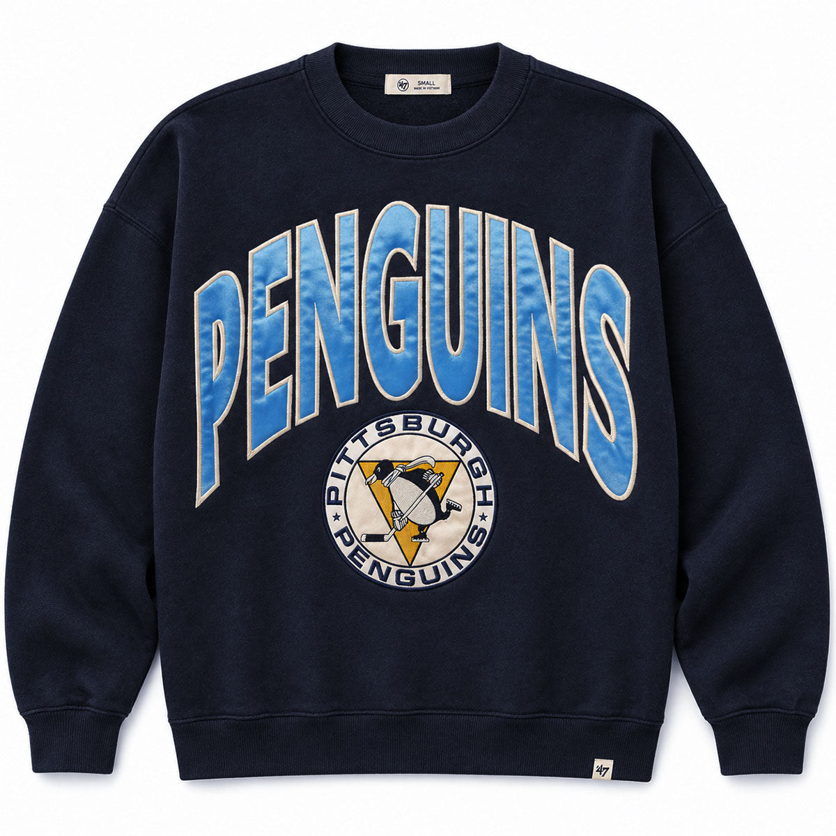 Pittsburgh Penguins Womens Navy Blue Extra Innings Crew Sweatshirt