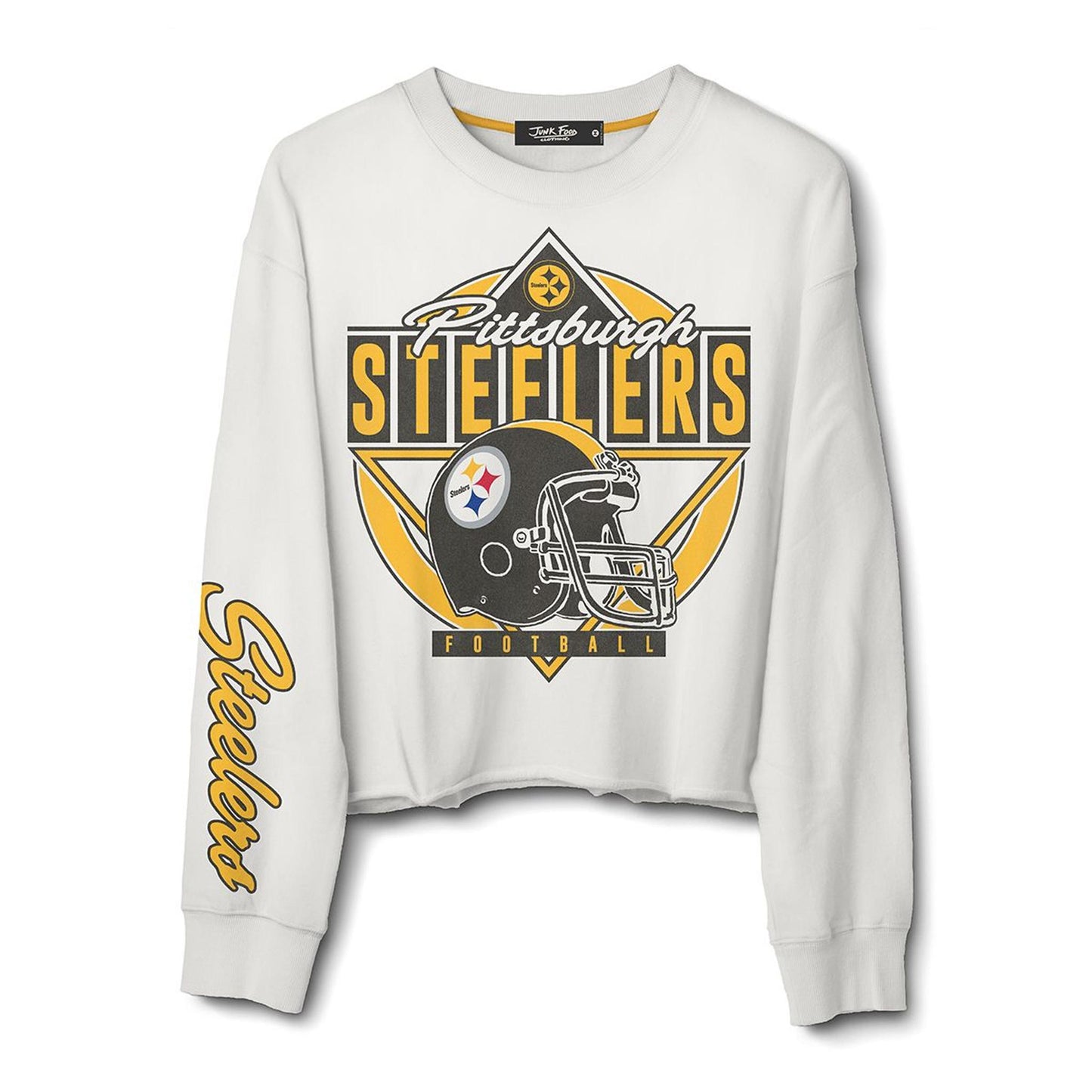 Pittsburgh Steelers Women's Helmet Crop Fleece Long Sleeve Tee