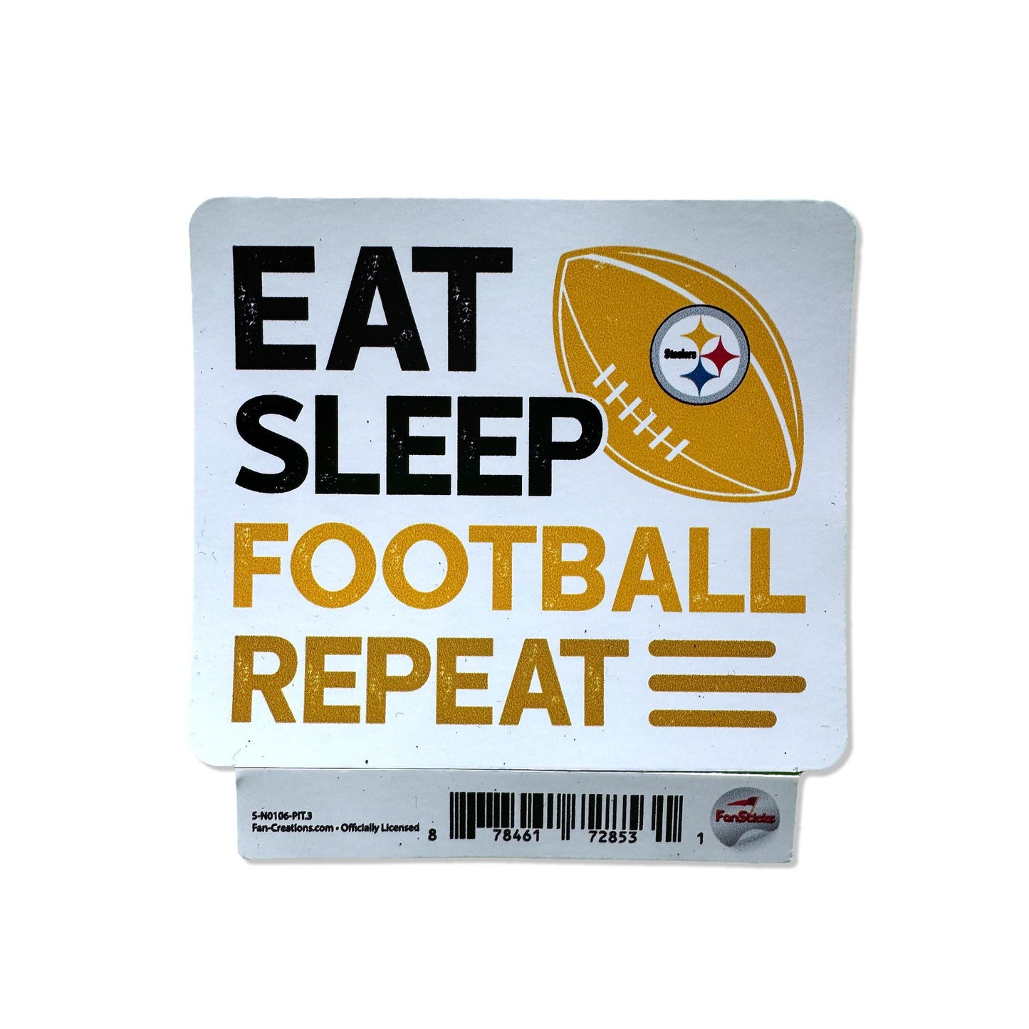 Pittsburgh Steelers 3" Eat Sleep Football Sticker