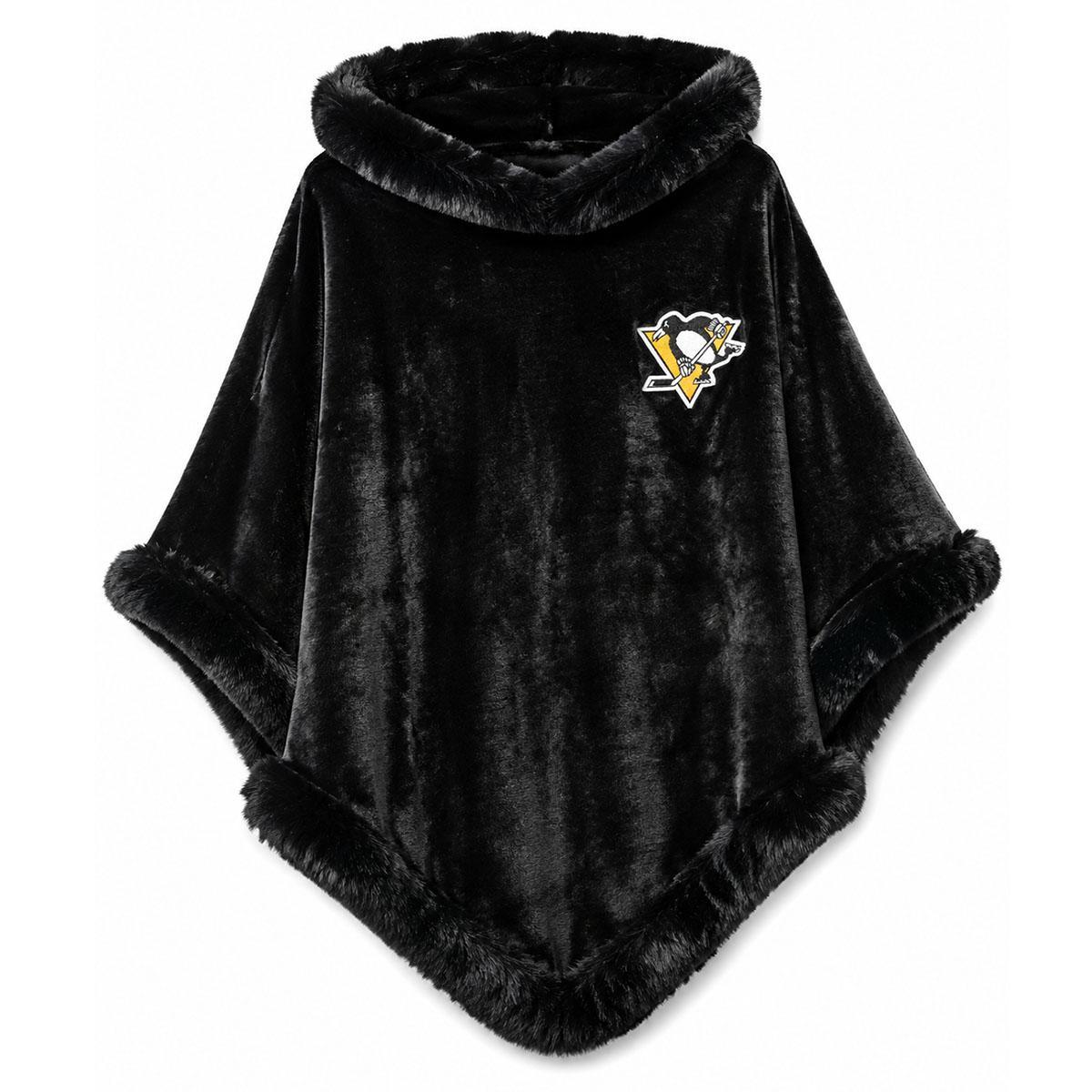 Pittsburgh Penguins Fur Trim Poncho