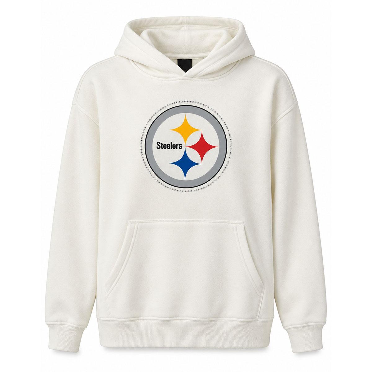 Pittsburgh Steelers Rhinestone Logo Women's Pullover Hoodie