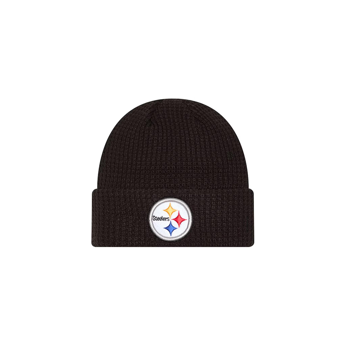 Pittsburgh Steelers Youth New Era Black Waffle Cuffed Knit Hat