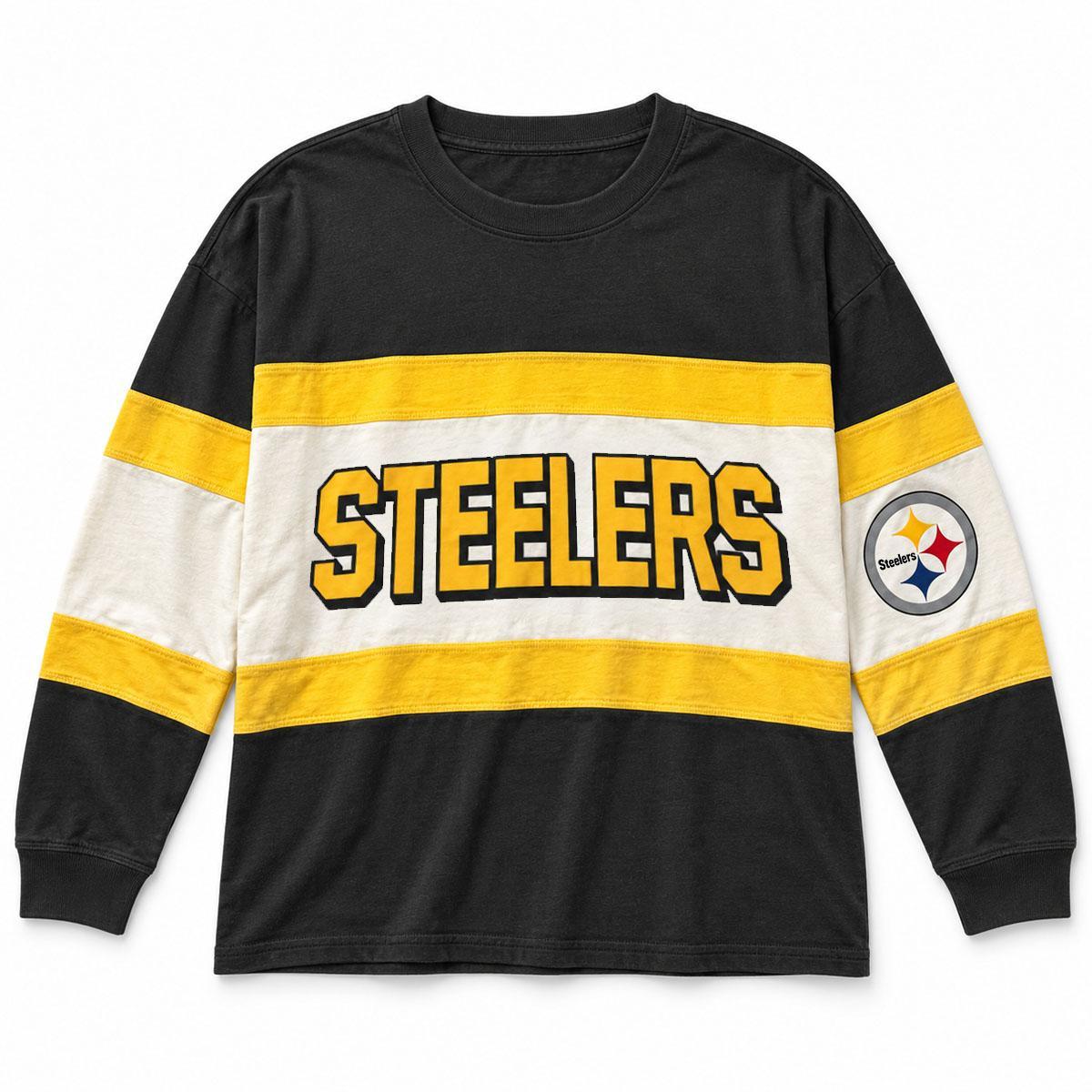 Pittsburgh Steelers Women's '47 Color Block Long Sleeve