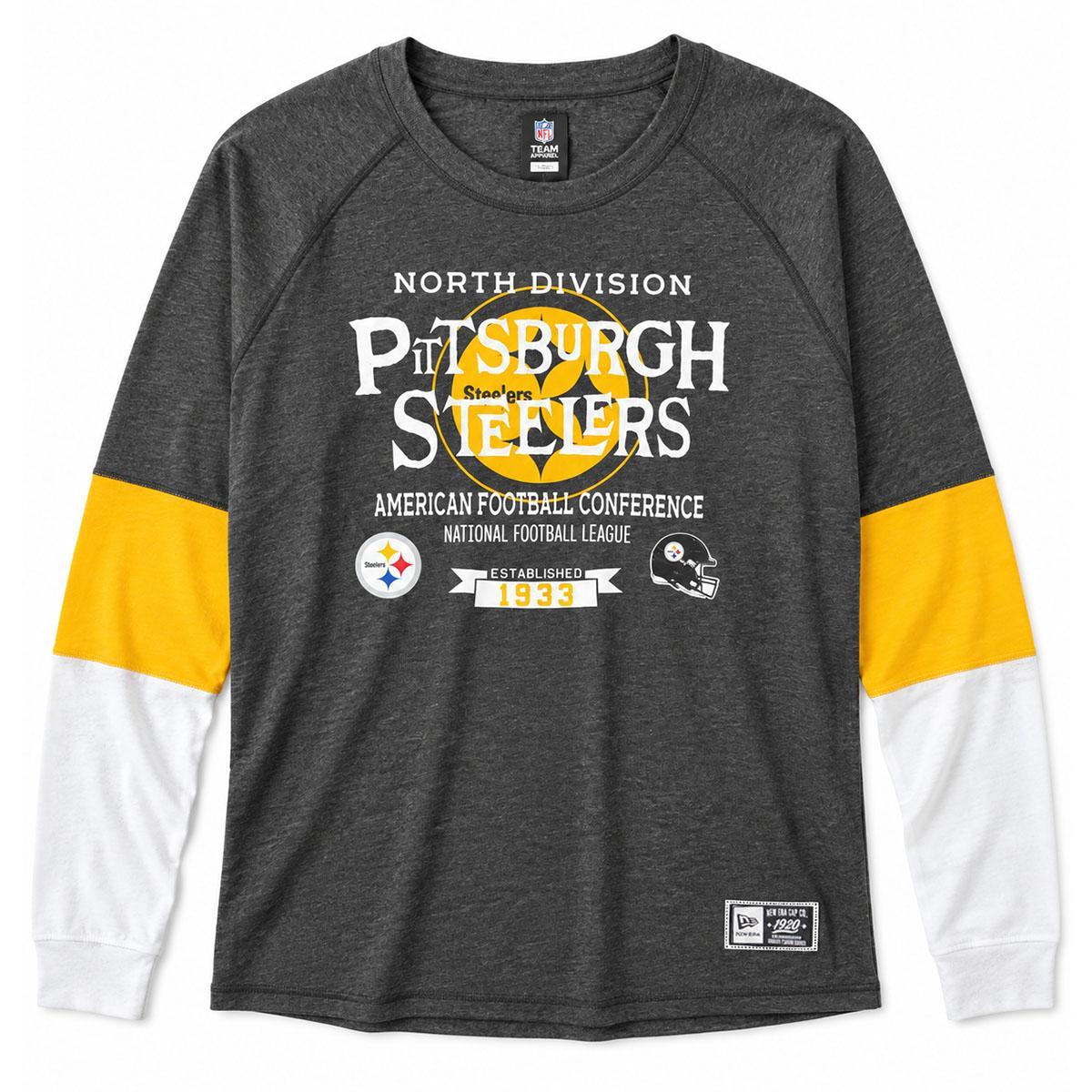 Pittsburgh Steelers Women's New Era Color Block Long Sleeve