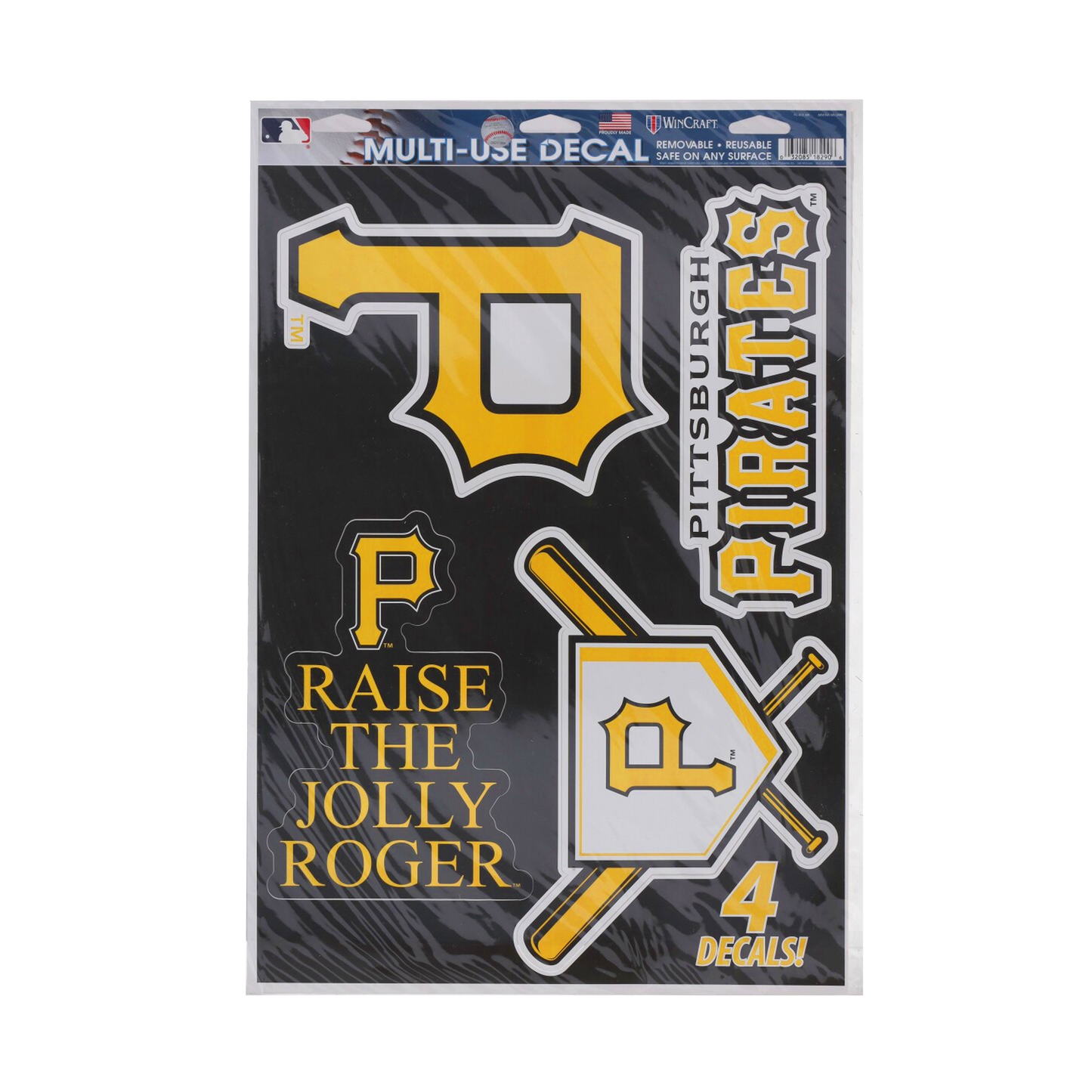 Pittsburgh Pirates 11"x17" Multi-Use Decal Sheet 4-Pack