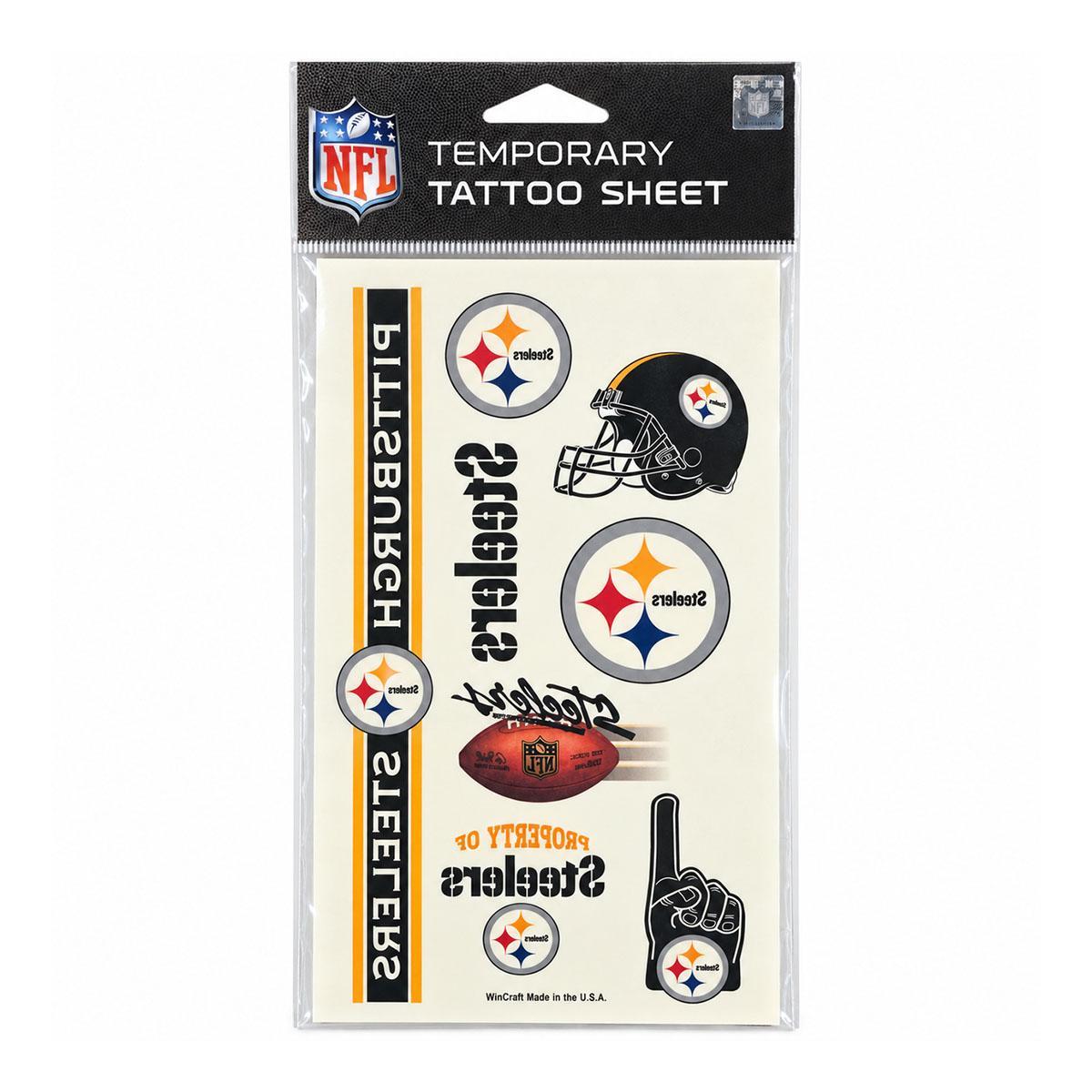 Pittsburgh Steelers Temporary Tattoo Sheet