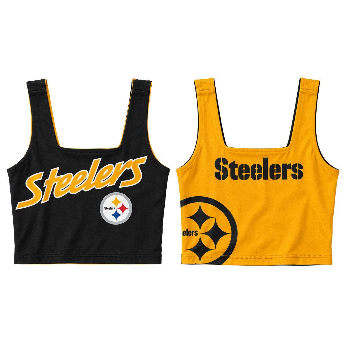 Pittsburgh Steelers New Era Women's Reversible Cropped Sport Classics Tank Top