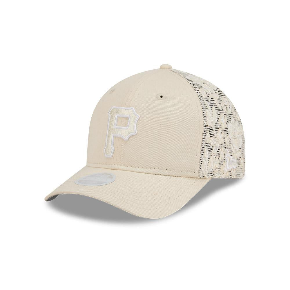 Pittsburgh Pirates Cream Tonal Floral Mesh Women's 9FORTY Snapback