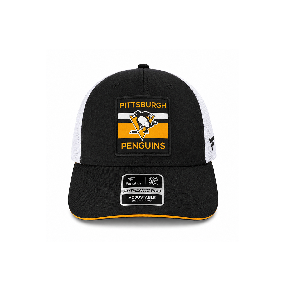 Pittsburgh Penguins Rubber Logo Patch Mesh Trucker