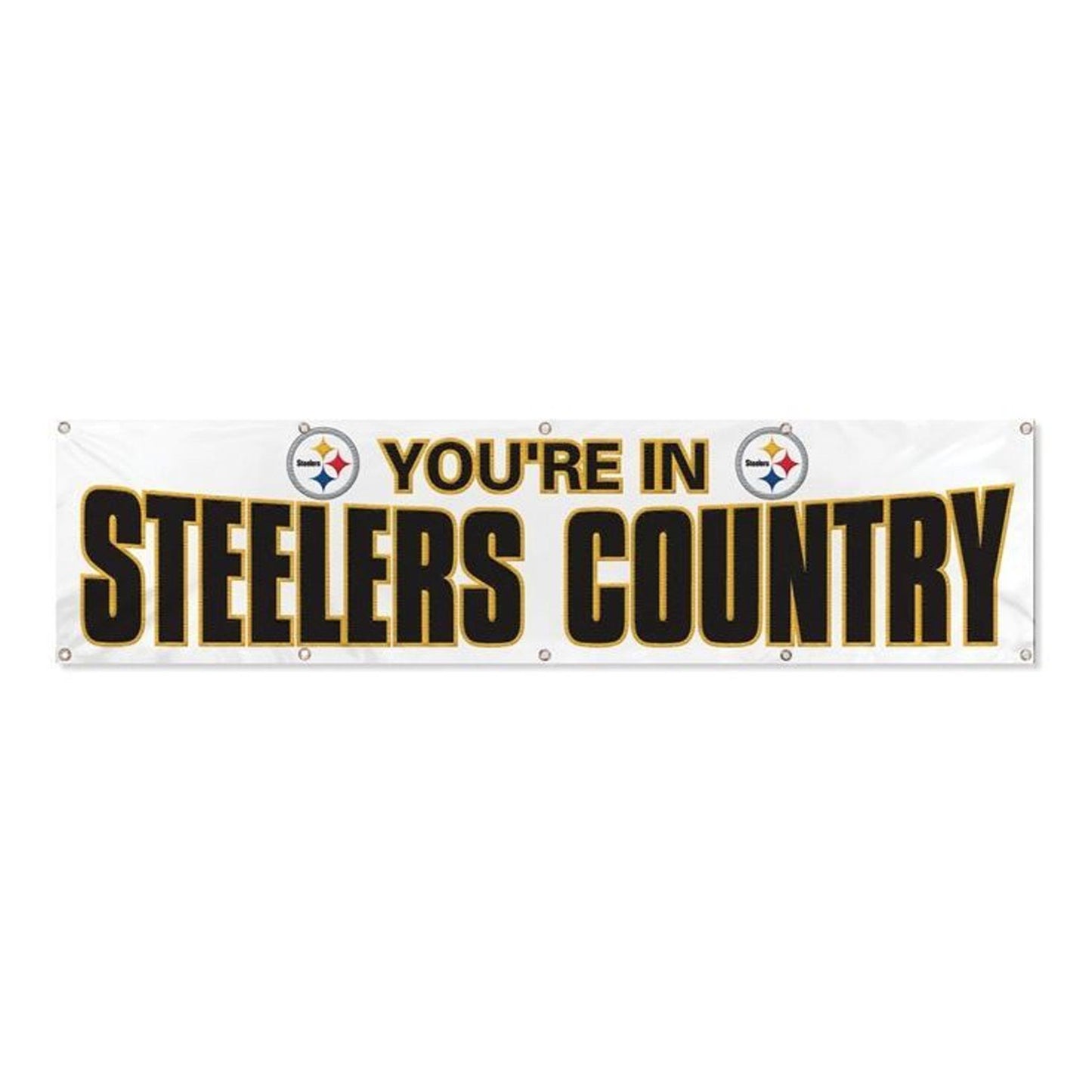You're in Steelers Country 8ft White Banner