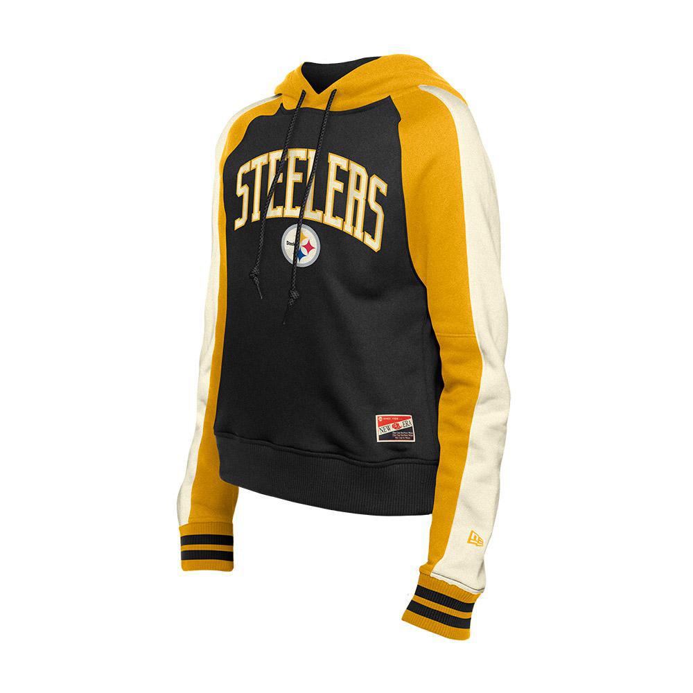 Women's Pittsburgh Steelers New Era Striped Sleeve Pullover