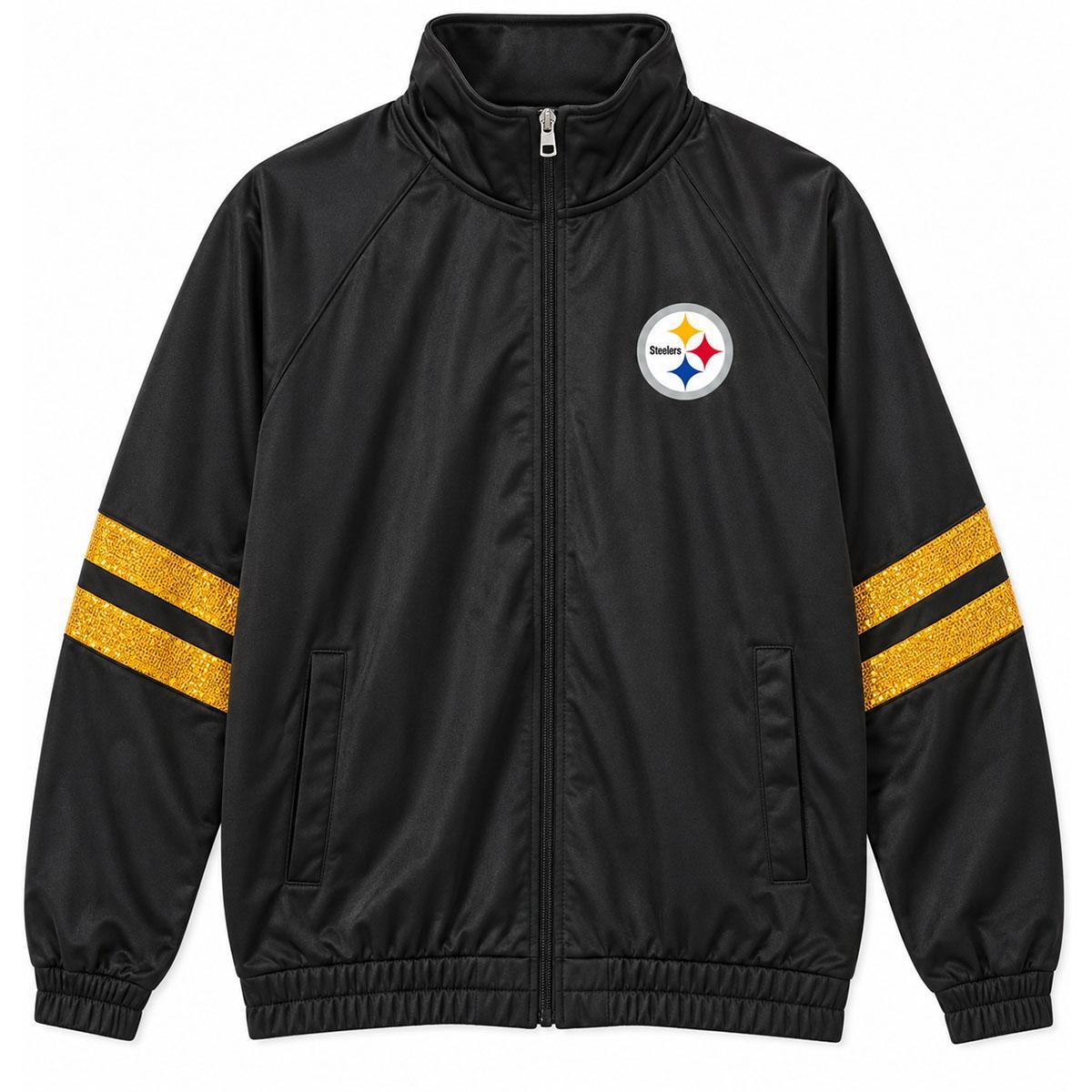 Pittsburgh Steelers Women's Sequin Full Zip Jacket