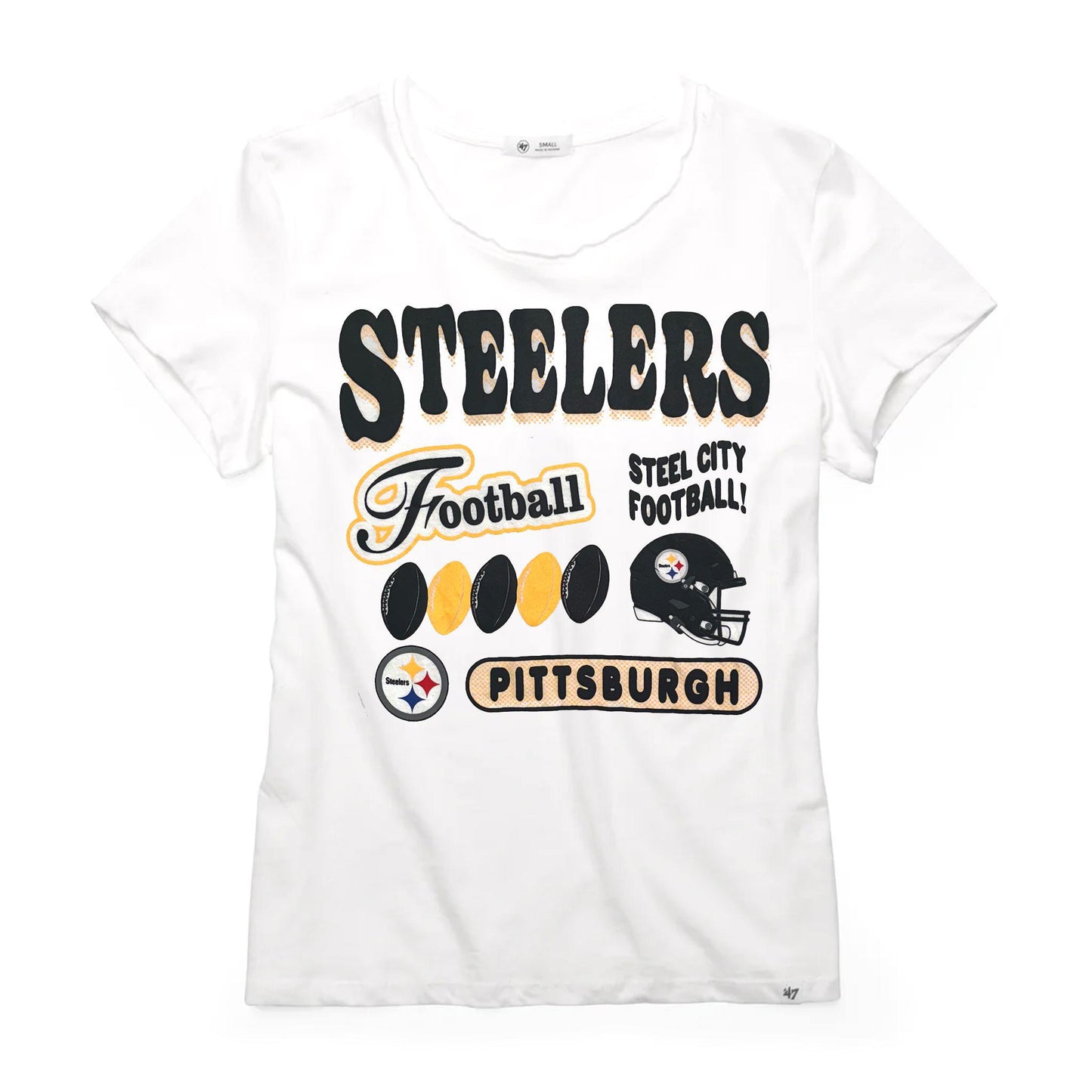 Women's '47 Pittsburgh Steelers Retro Football Tee