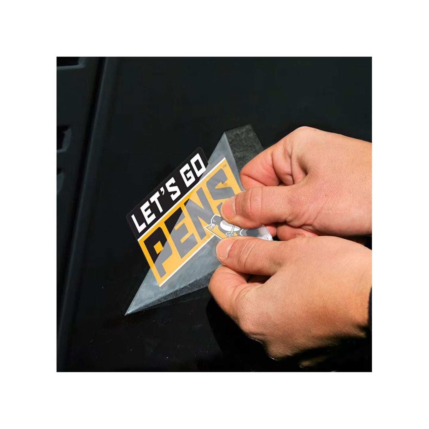 Pittsburgh Penguins 4"x4" Let's Go Pens Auto Decal