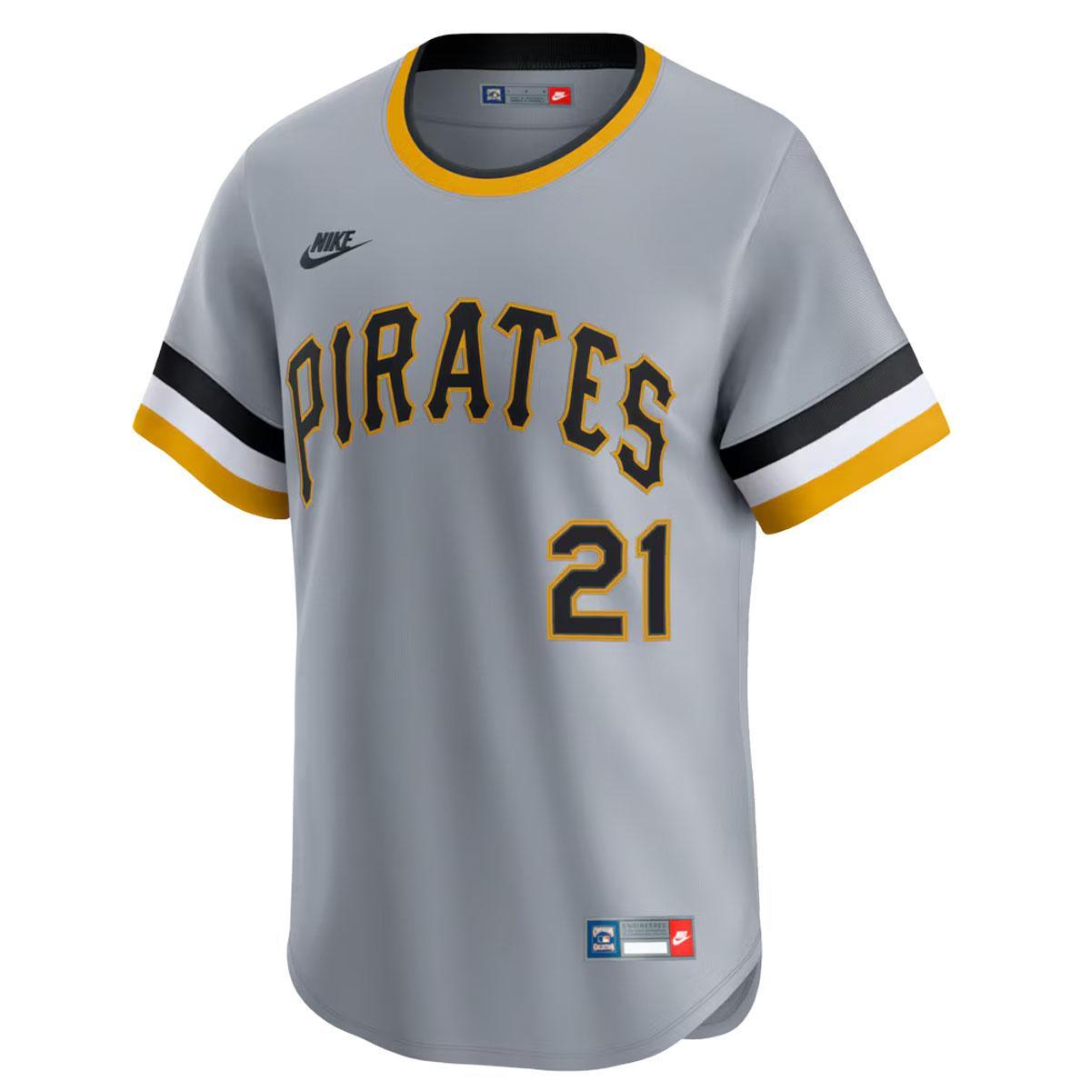 Roberto Clemente #21 Pittsburgh Pirates Nike Throwback Cooperstown Collection Limited Jersey
