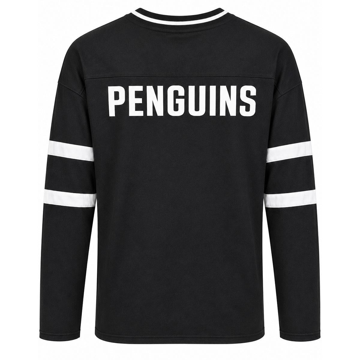 Pittsburgh Penguins Starter Black Line Up Long Sleeve V-Neck Tee
